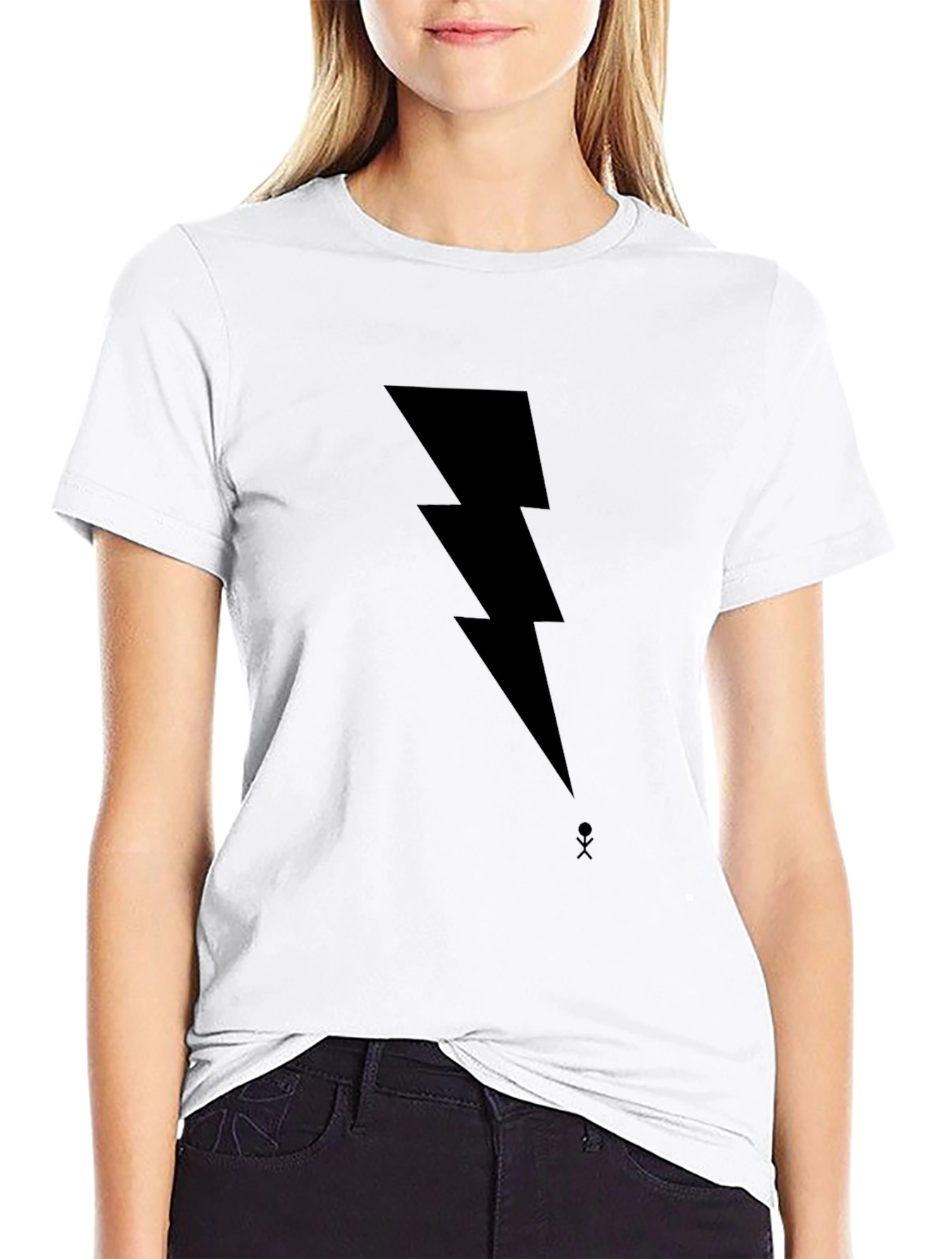 ⚡ Bold Lightning Bolt Graphic Black T-Shirt