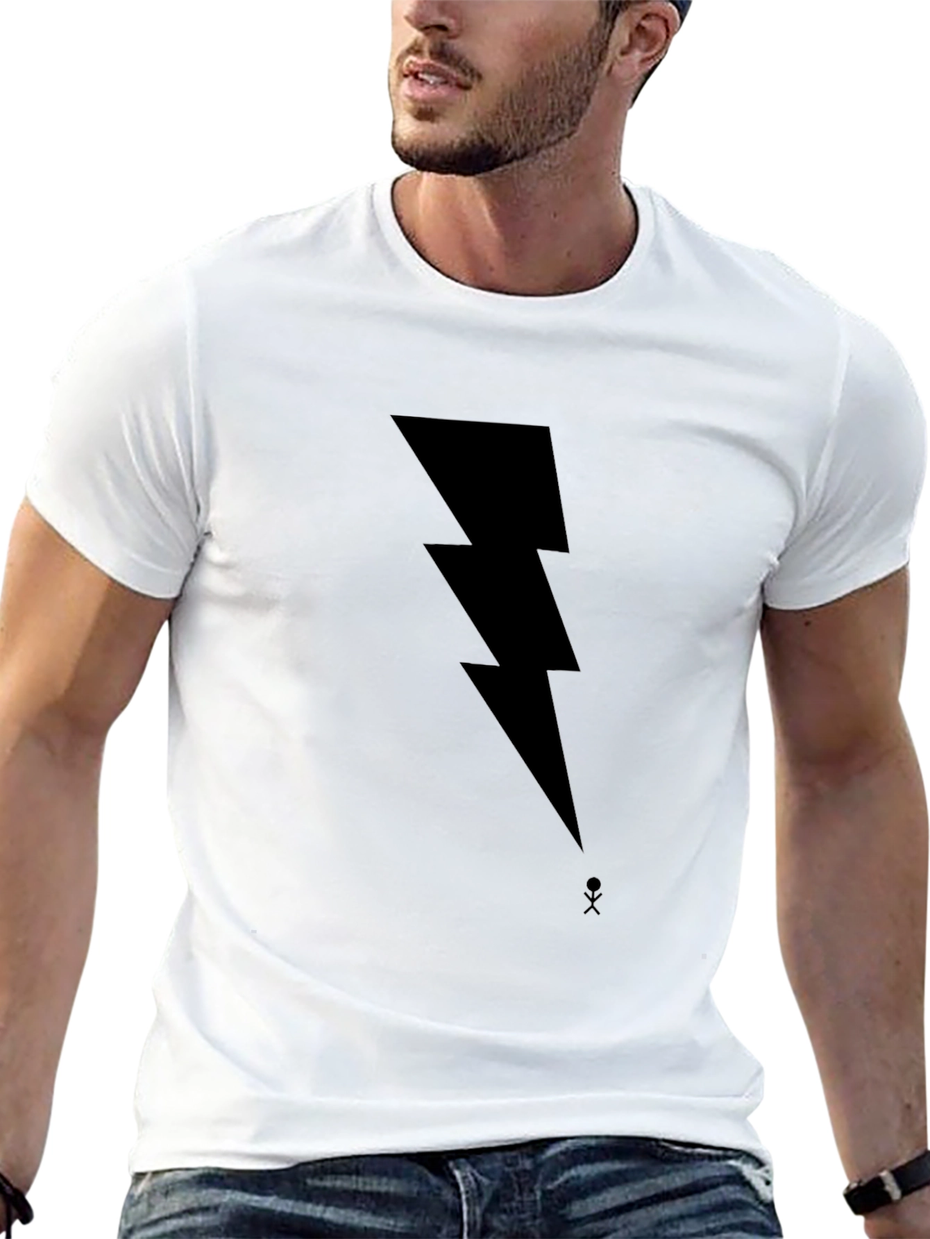 ⚡ Bold Lightning Bolt Graphic Black T-Shirt