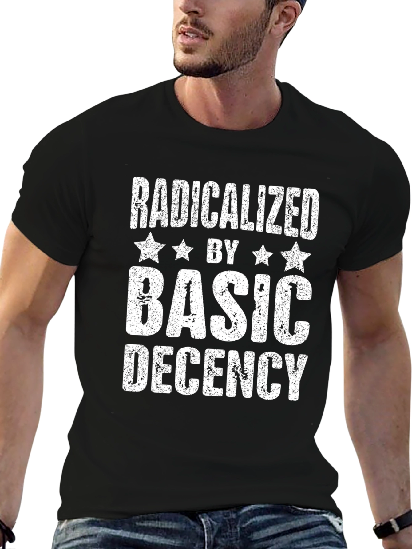 Radicalized by Basic Decency Graphic Tee - Black