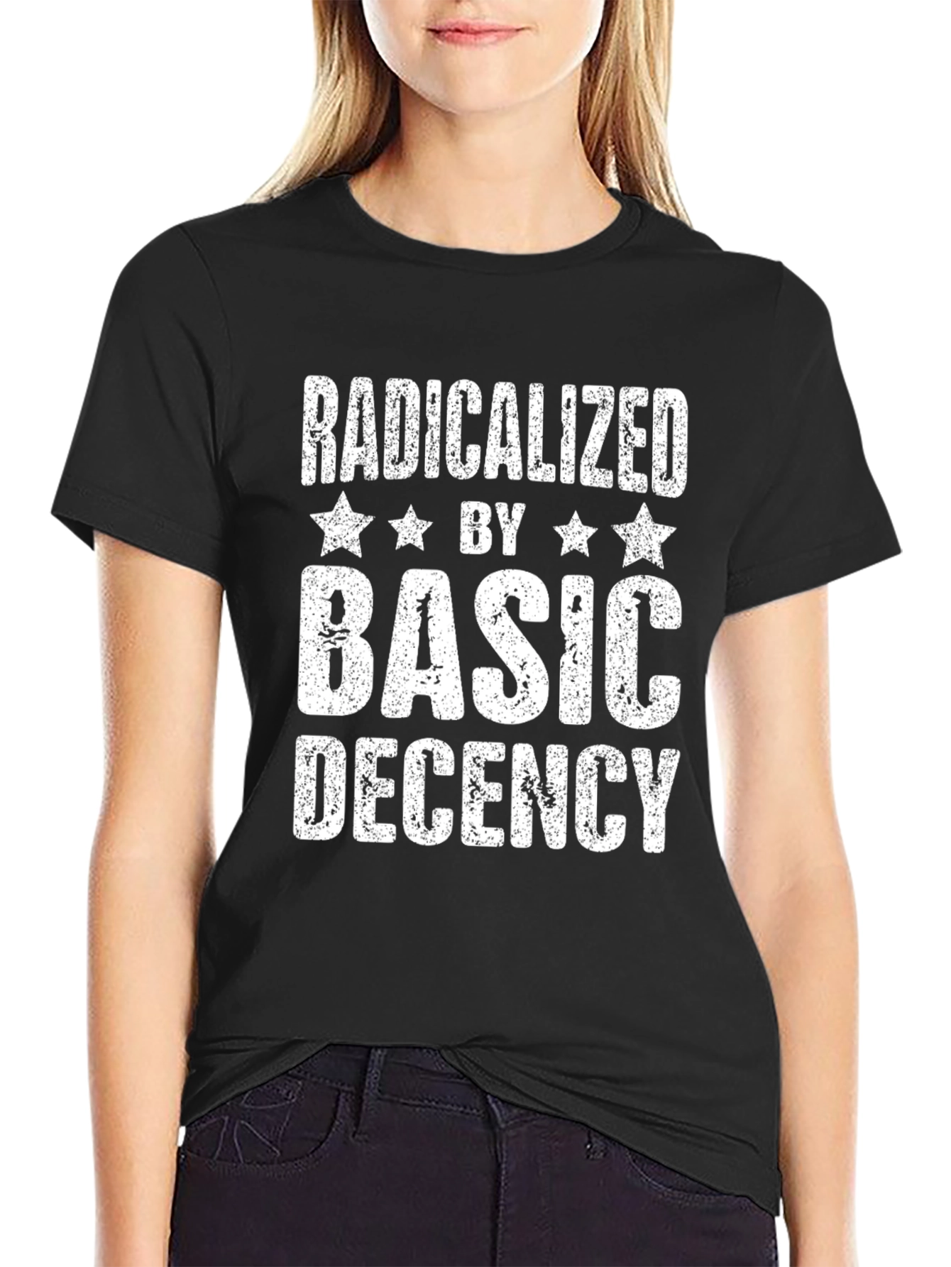 Radicalized by Basic Decency Graphic Tee - Black