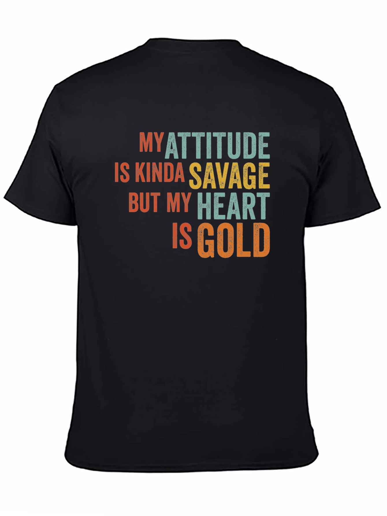 Attitude Savage Heart Gold Mens Tee