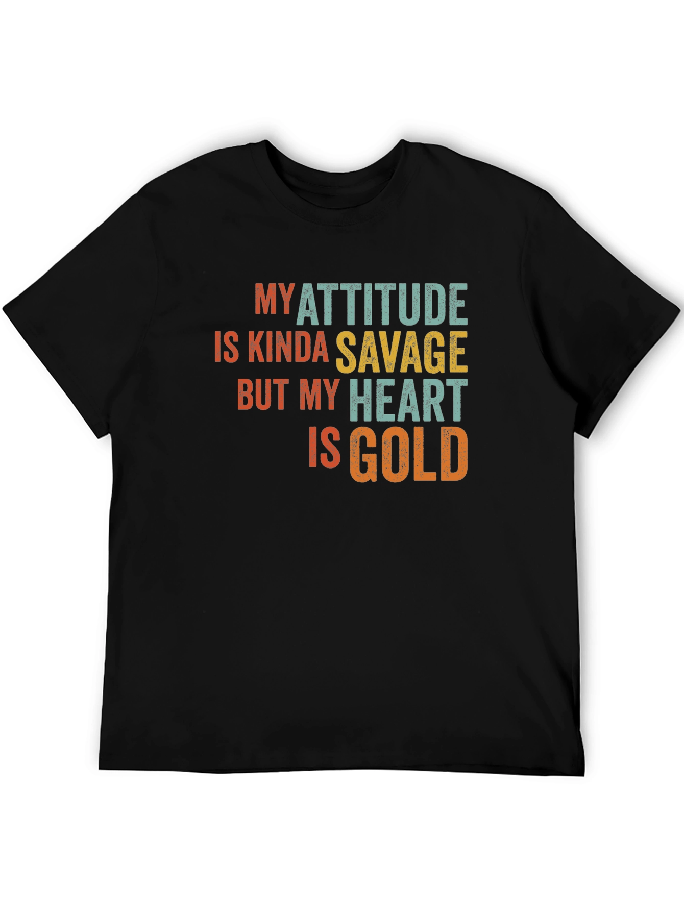 Attitude Savage Heart Gold Mens Tee