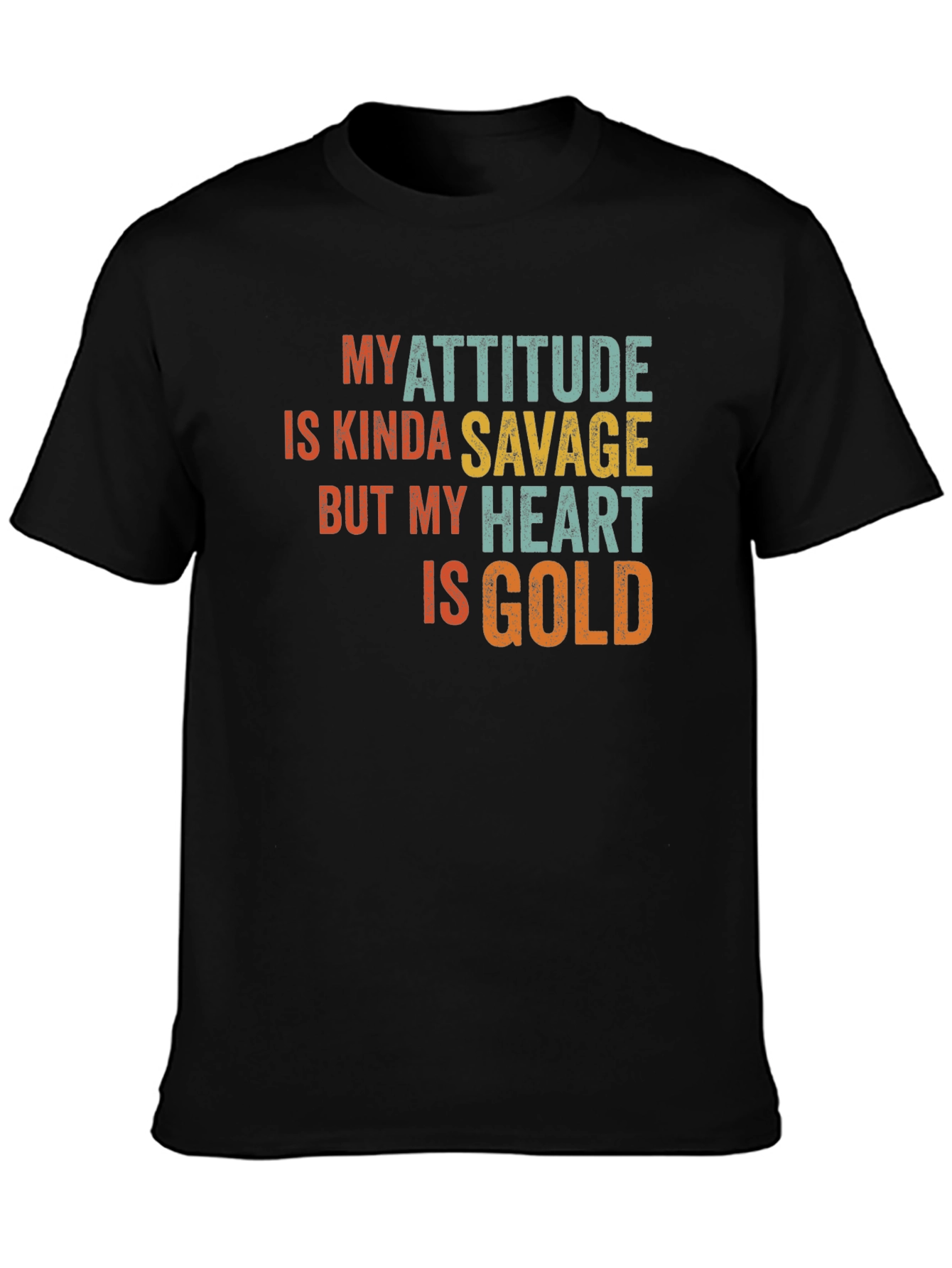 Attitude Savage Heart Gold Mens Tee