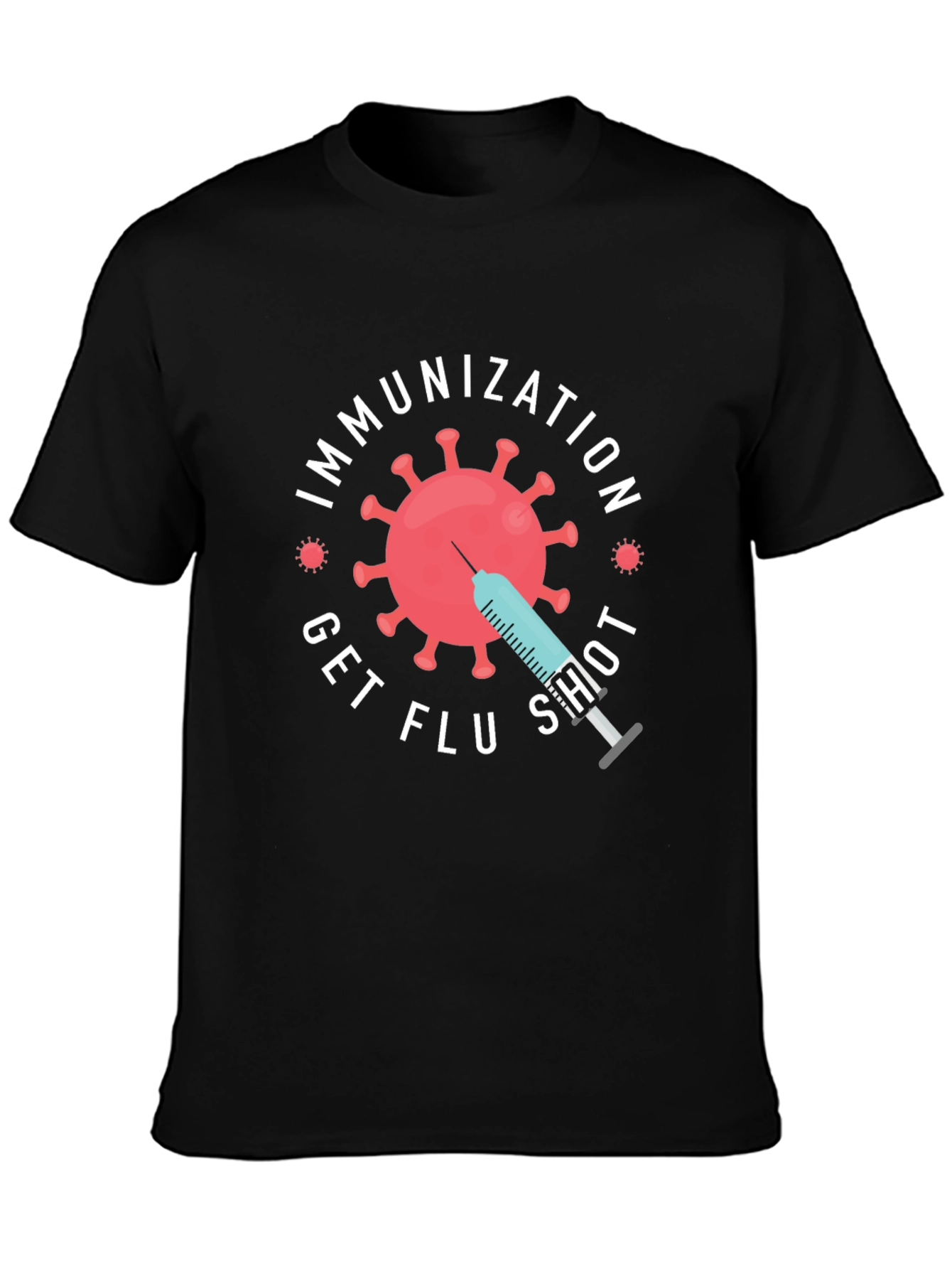 Immunization Get Flu Shot Graphic Tee - Black