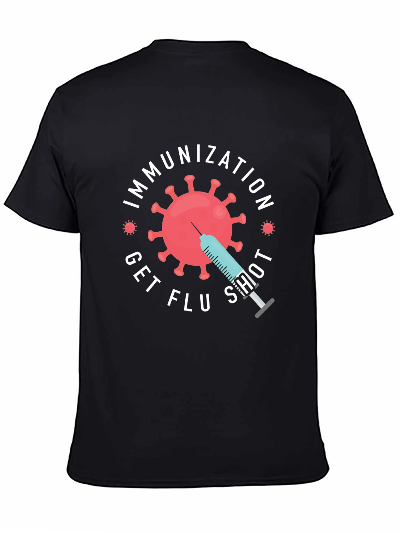Immunization Get Flu Shot Graphic Tee - Black