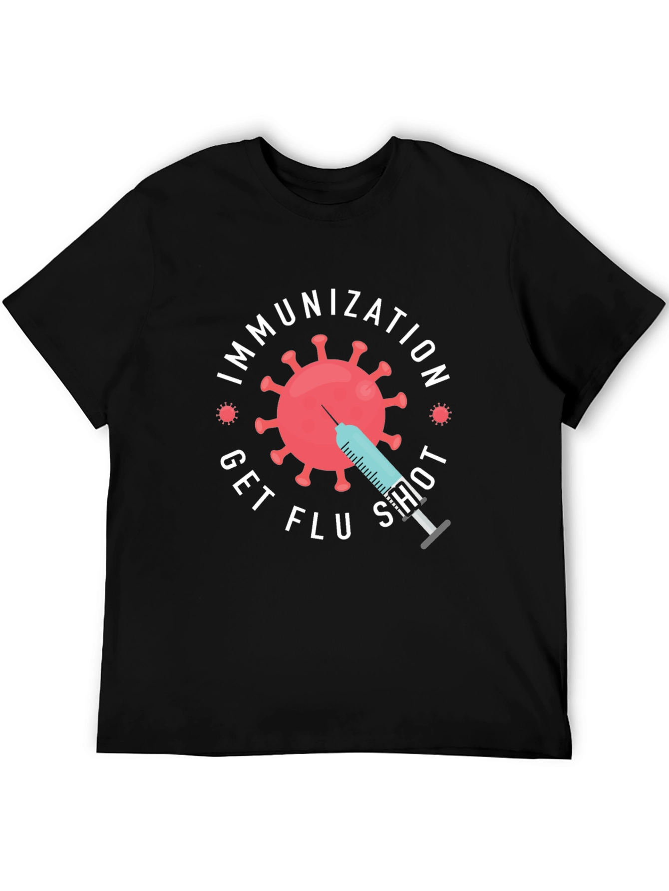 Immunization Get Flu Shot Graphic Tee - Black