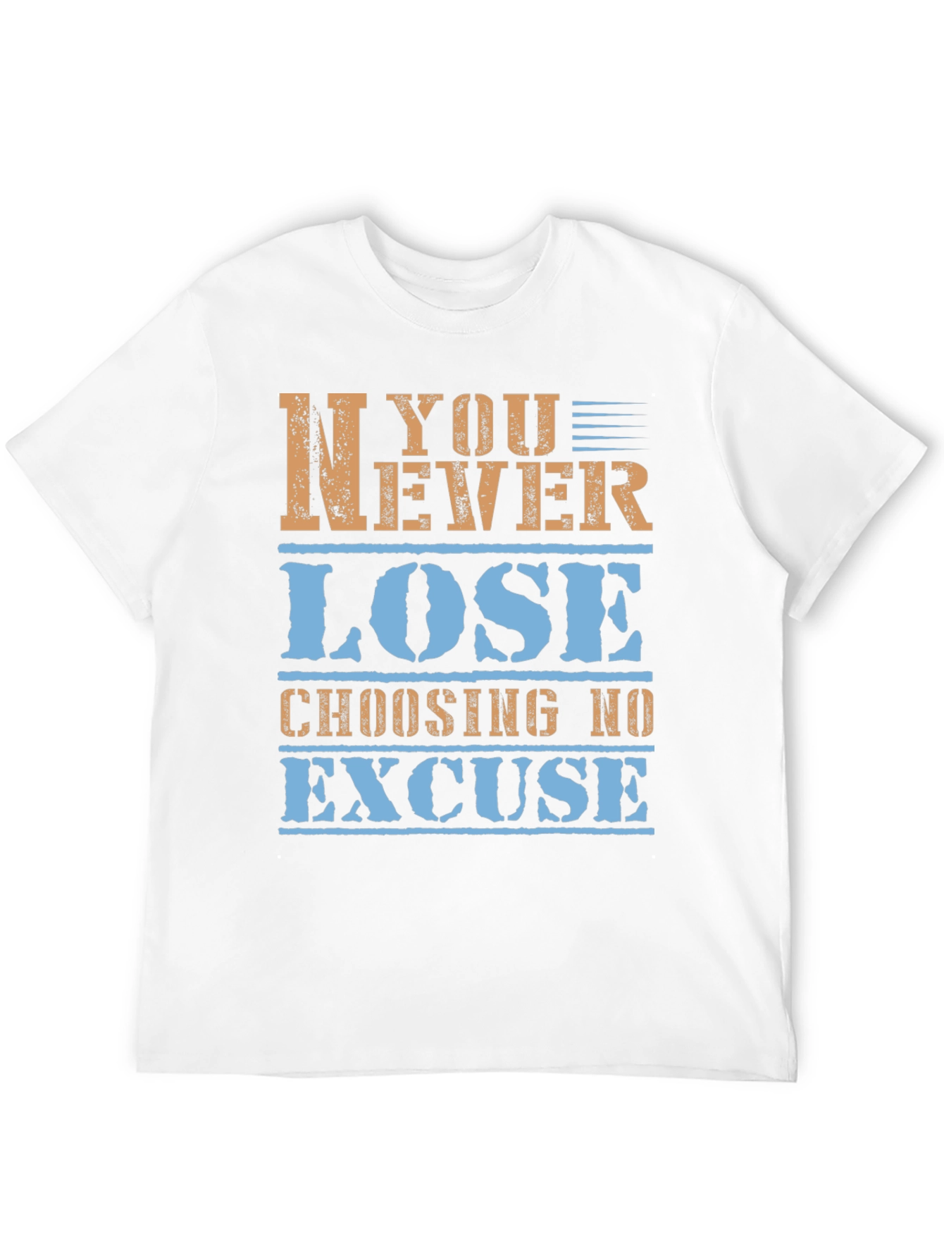 Inspirational Graphic Tee - Never Lose - Black