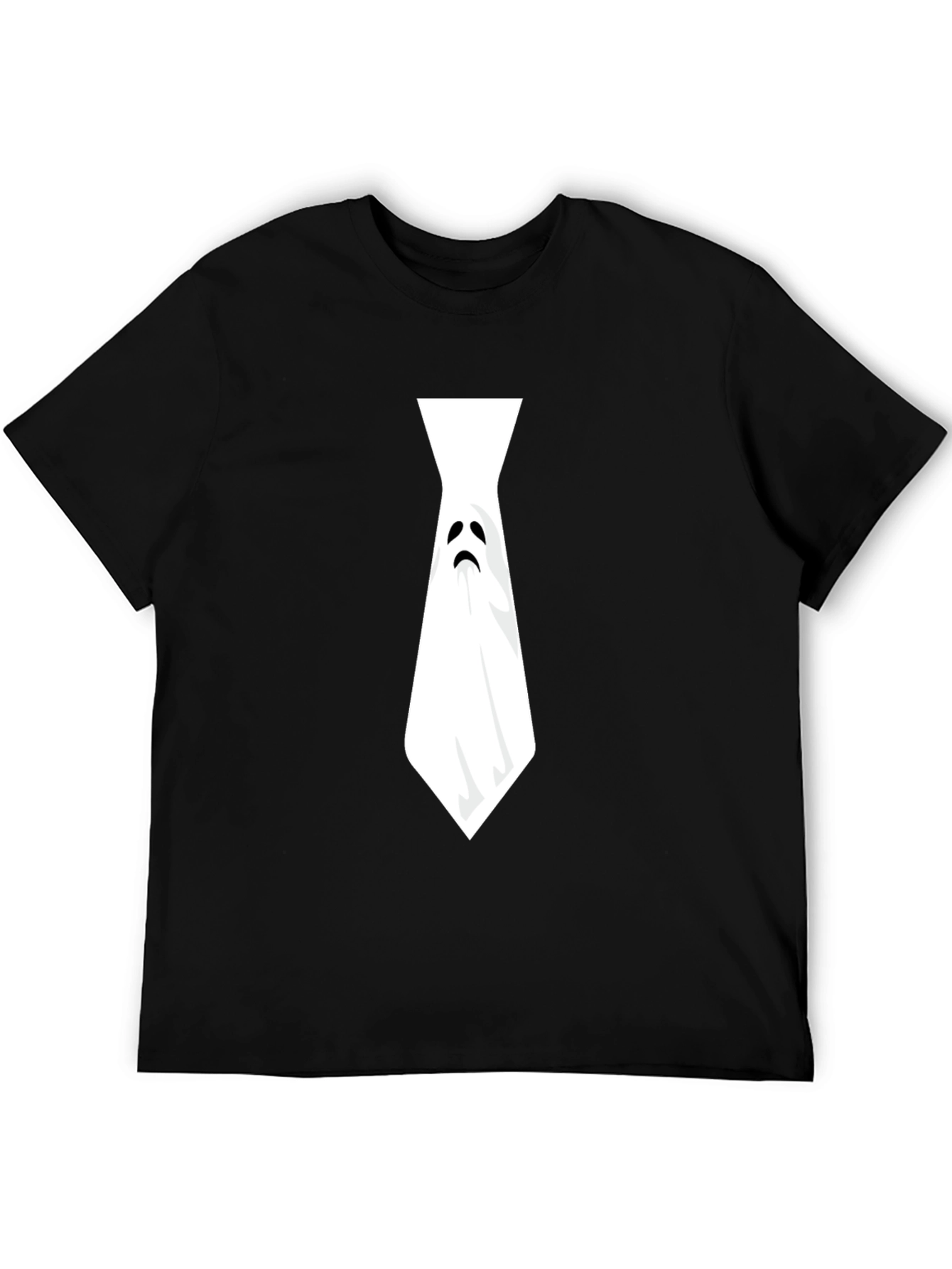 Ghost Tie Graphic Tee - Halloween Humor Shirt