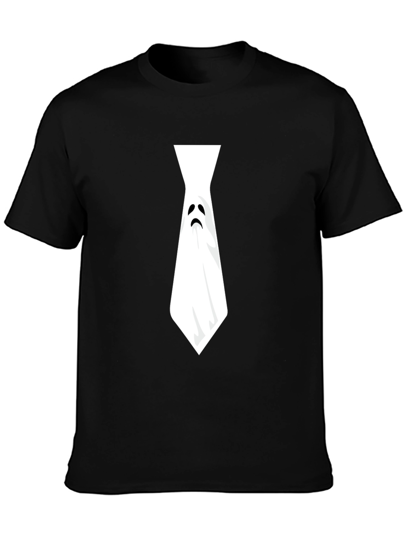 Ghost Tie Graphic Tee - Halloween Humor Shirt
