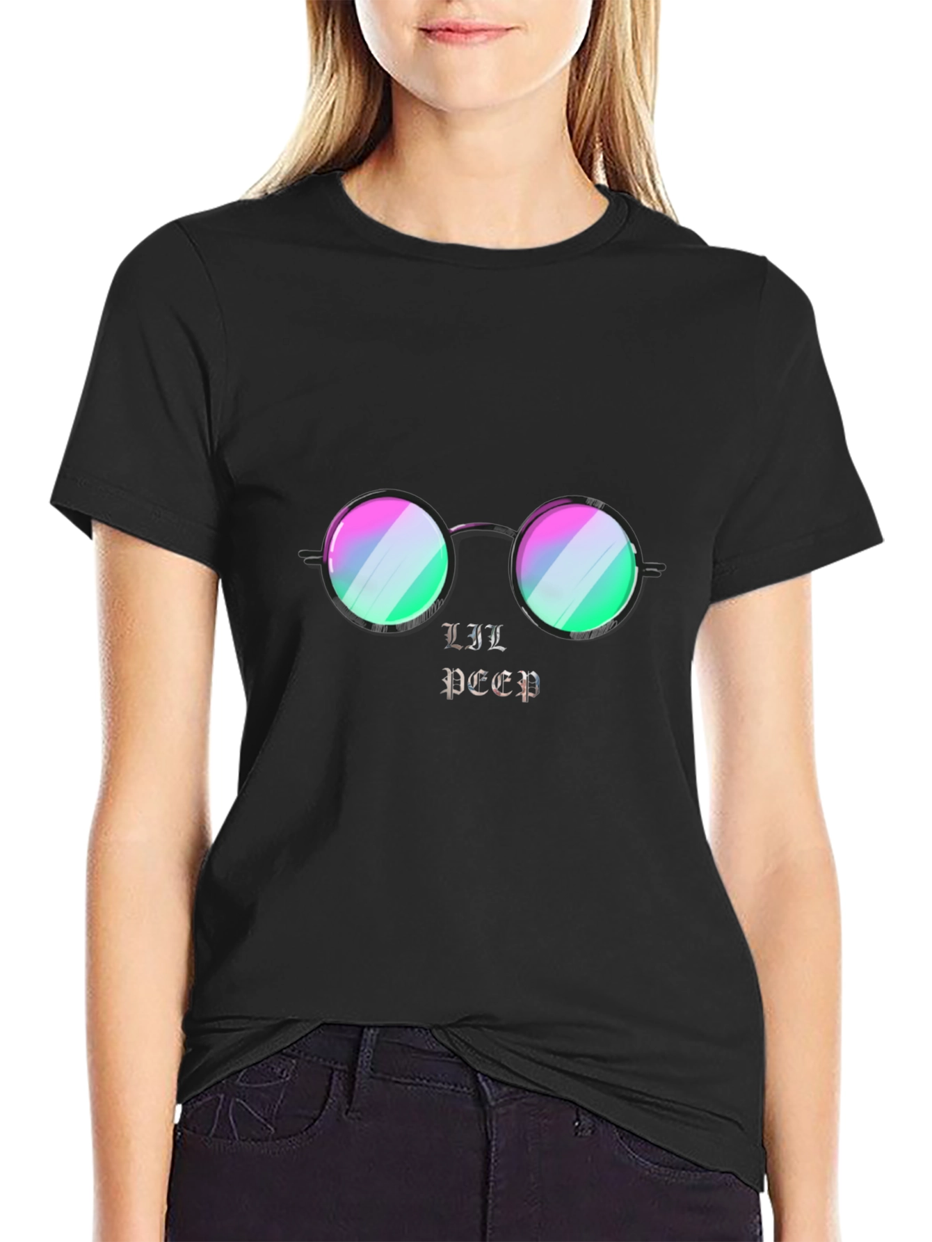 Lil Peep Graphic Print Black T-Shirt