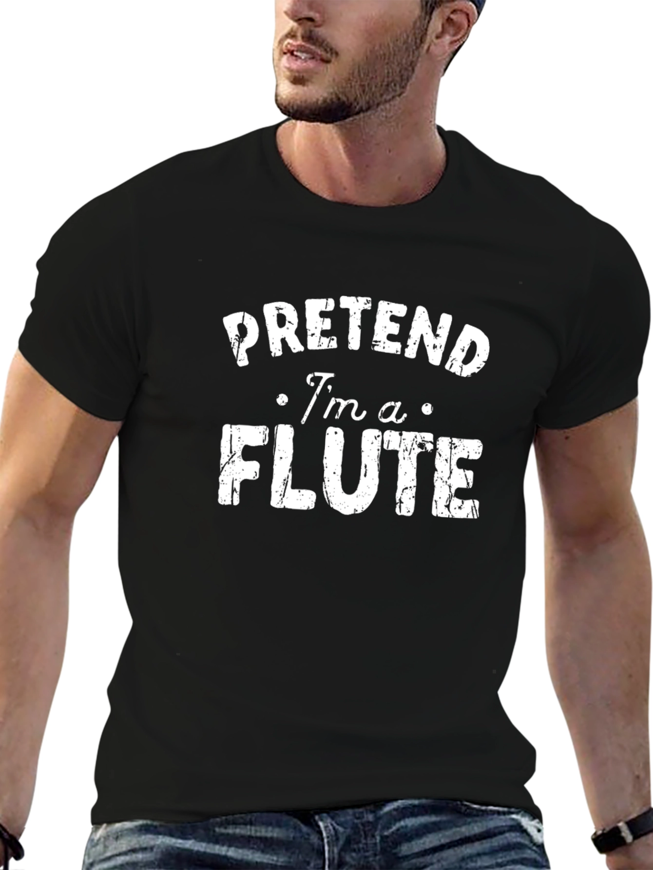 Funny Pretend Im A Flute Black T-Shirt