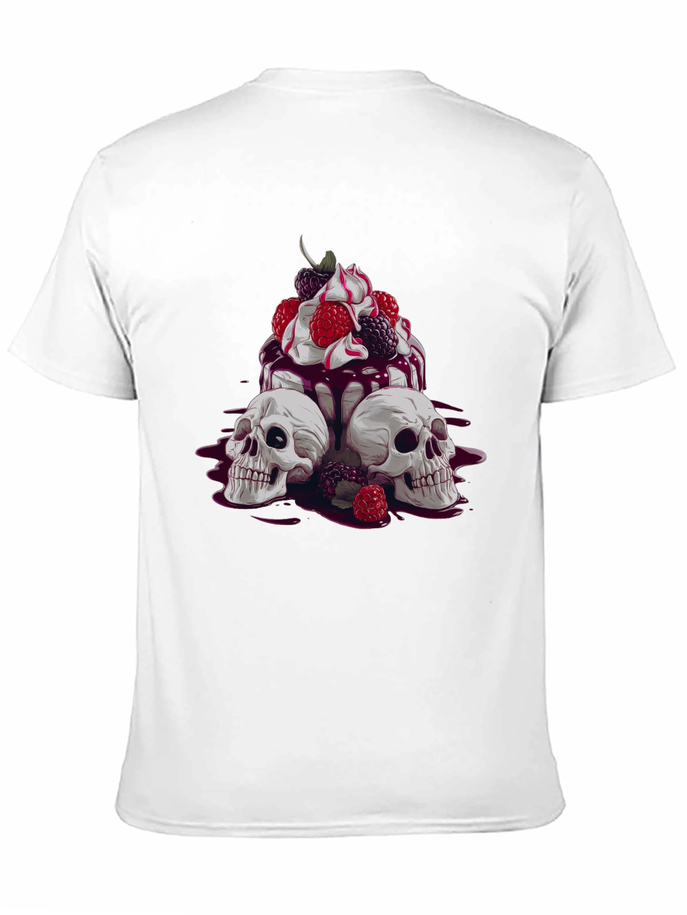 Skull & Berries Graphic Tee - Edgy Casual Wear