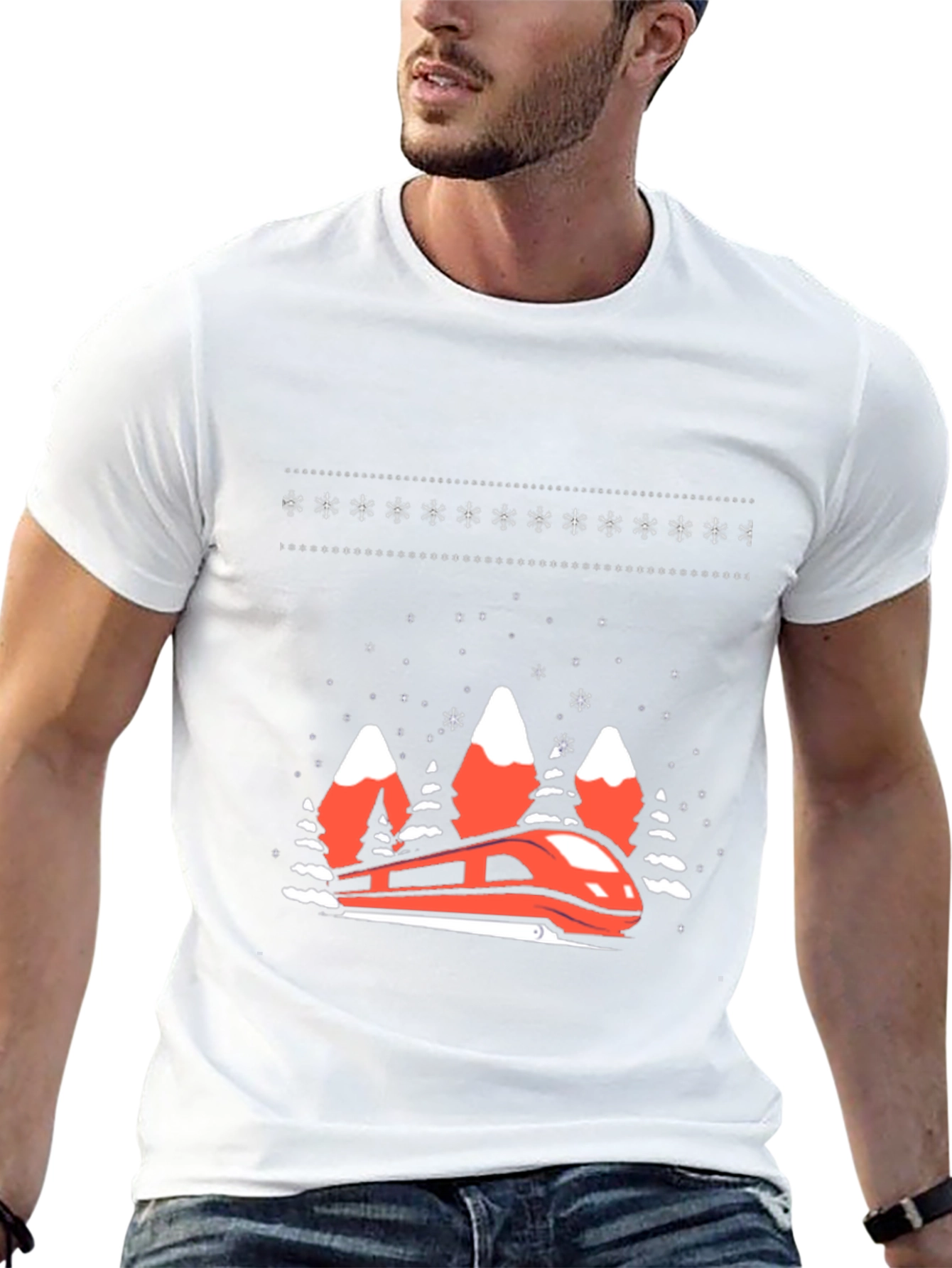 Festive Train Graphic Tee - Holiday Style