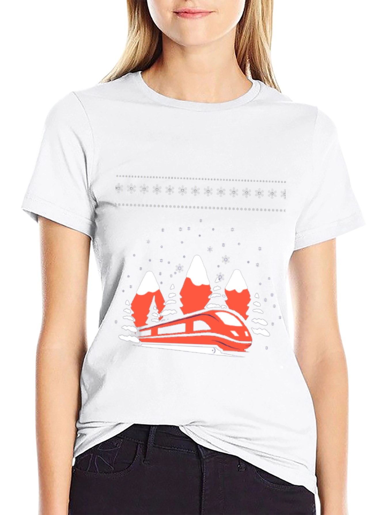 Festive Train Graphic Tee - Holiday Style