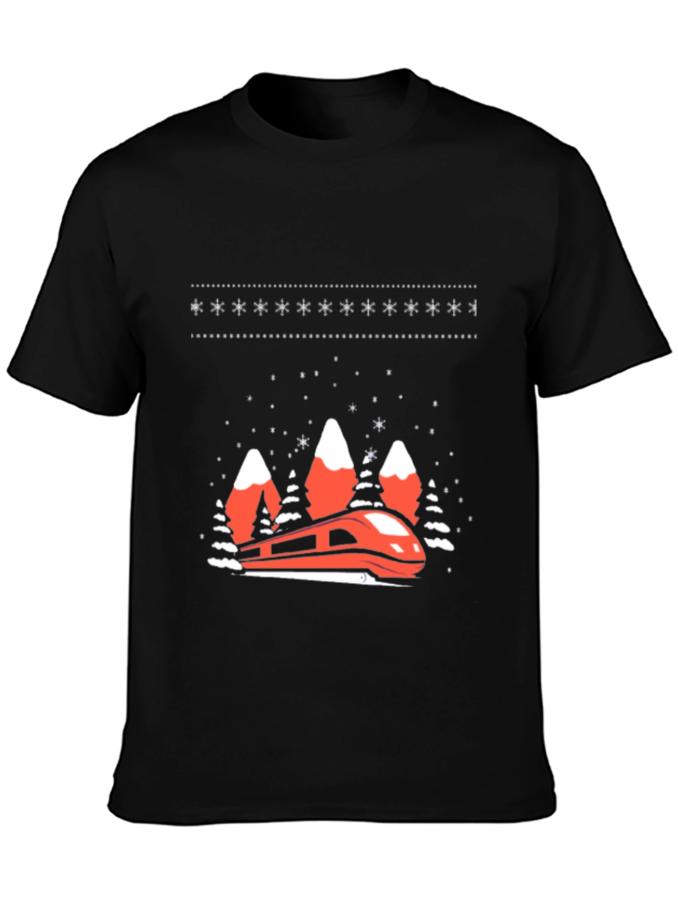 Festive Train Graphic Tee - Holiday Style