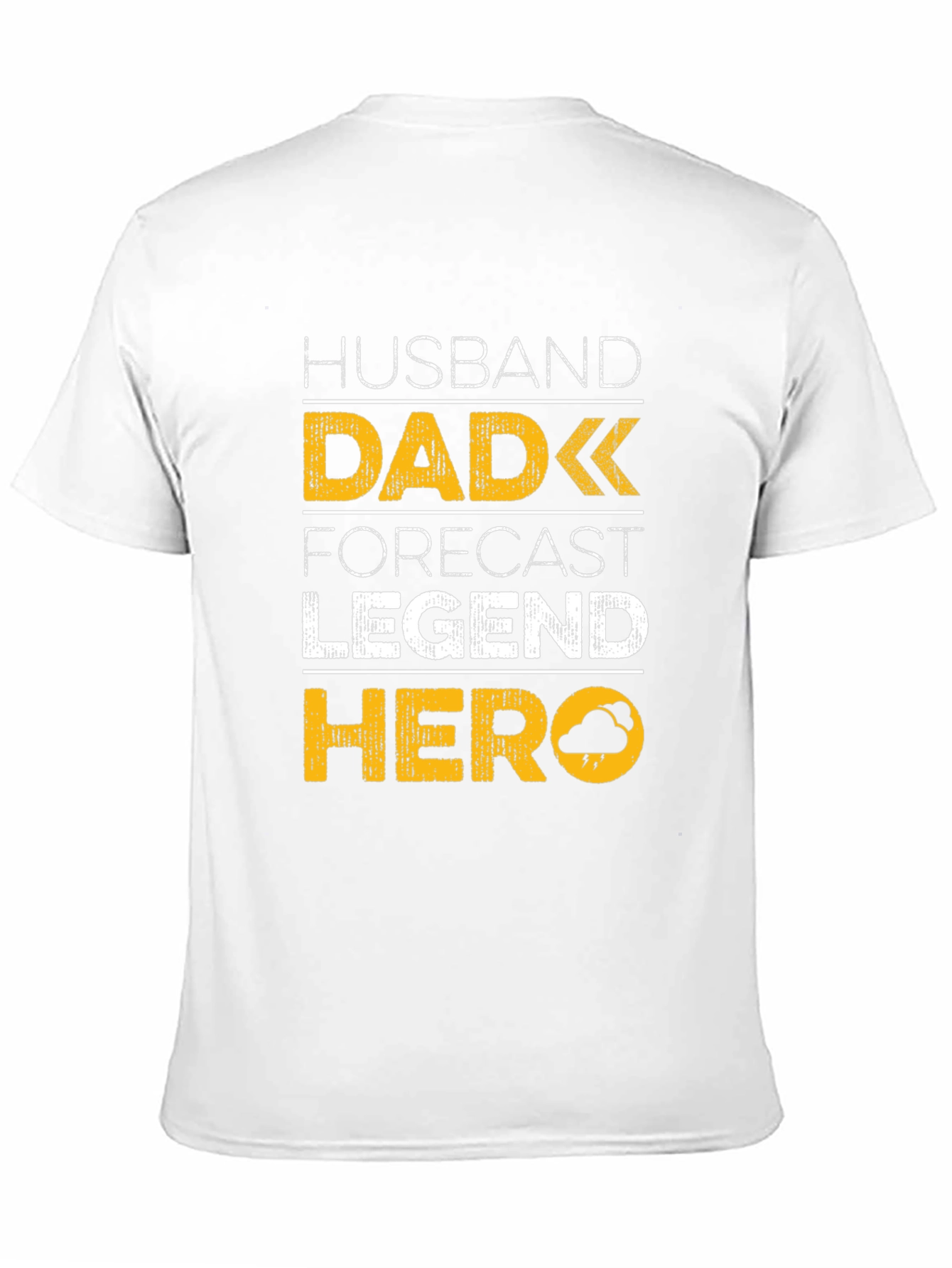 Husband Dad Forecast Legend Hero Black T-Shirt