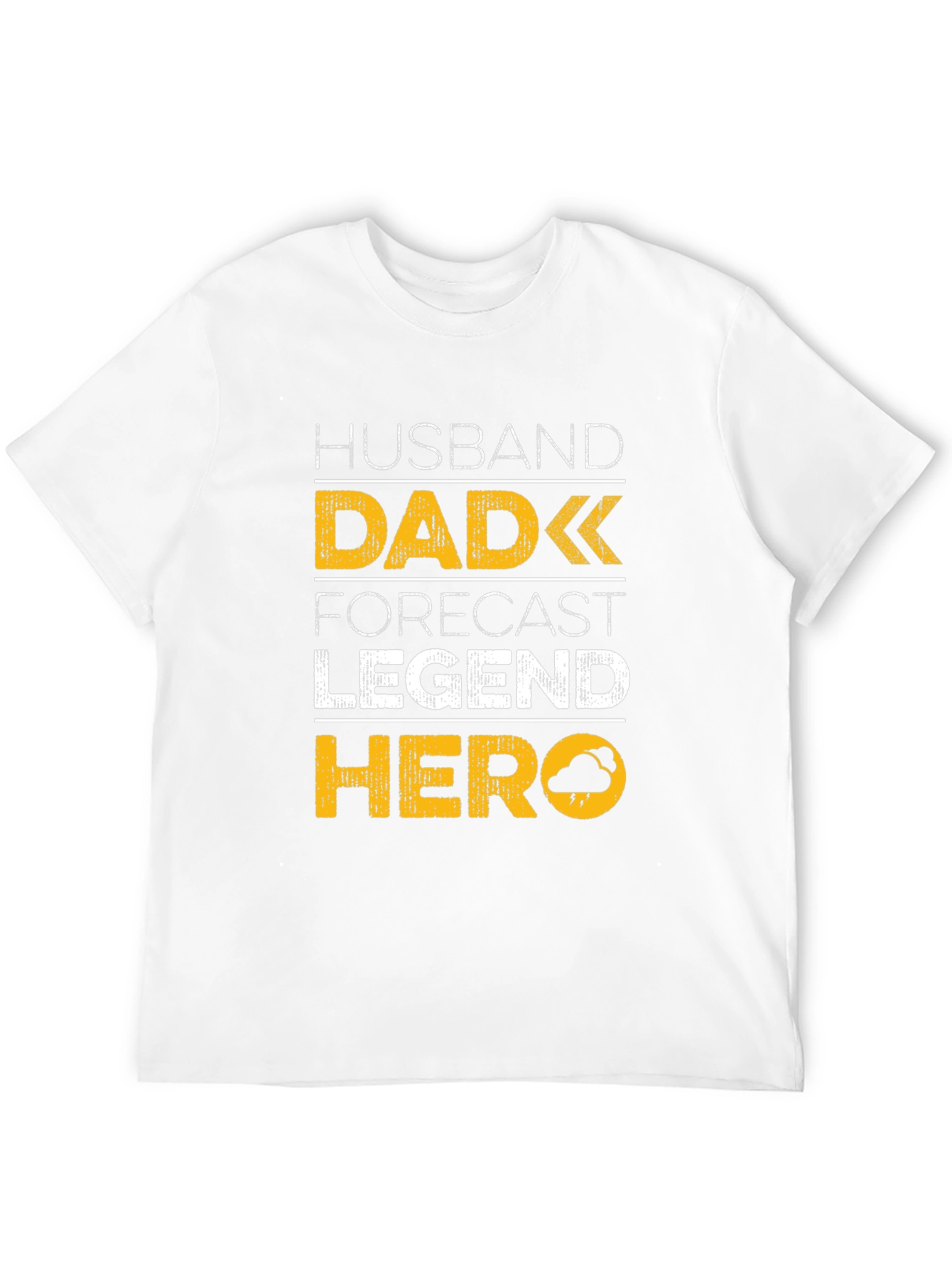 Husband Dad Forecast Legend Hero Black T-Shirt