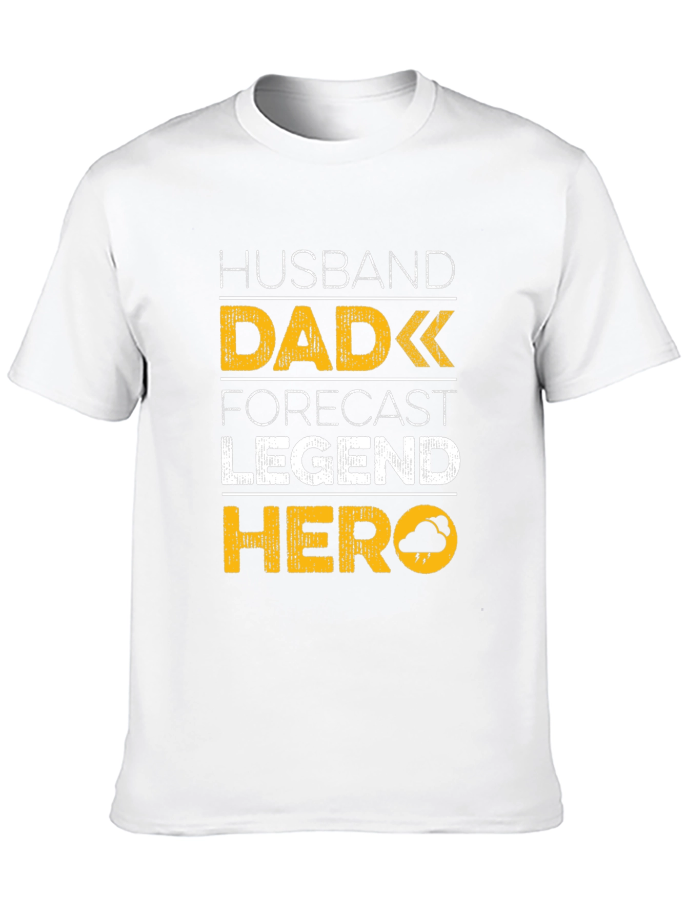 Husband Dad Forecast Legend Hero Black T-Shirt