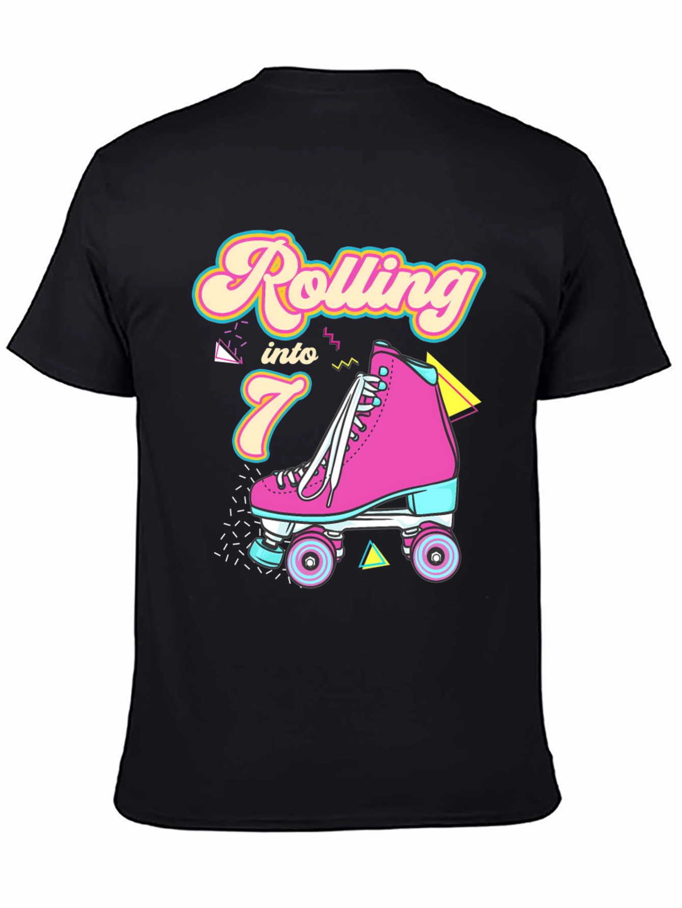 Retro Rolling Into 7th Birthday T-Shirt