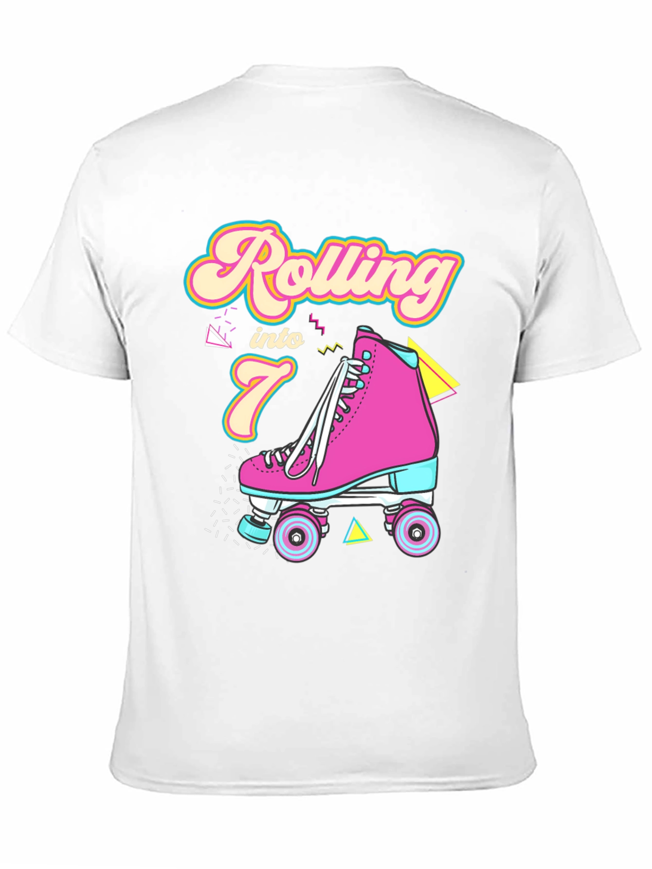 Retro Rolling Into 7th Birthday T-Shirt