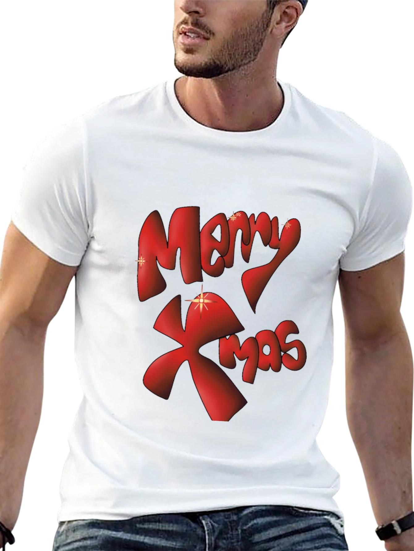 Merry Xmas Graphic Tee - Black Christmas T-Shirt