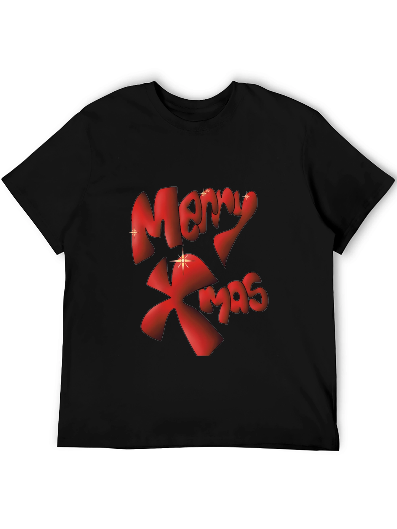 Merry Xmas Graphic Tee - Black Christmas T-Shirt
