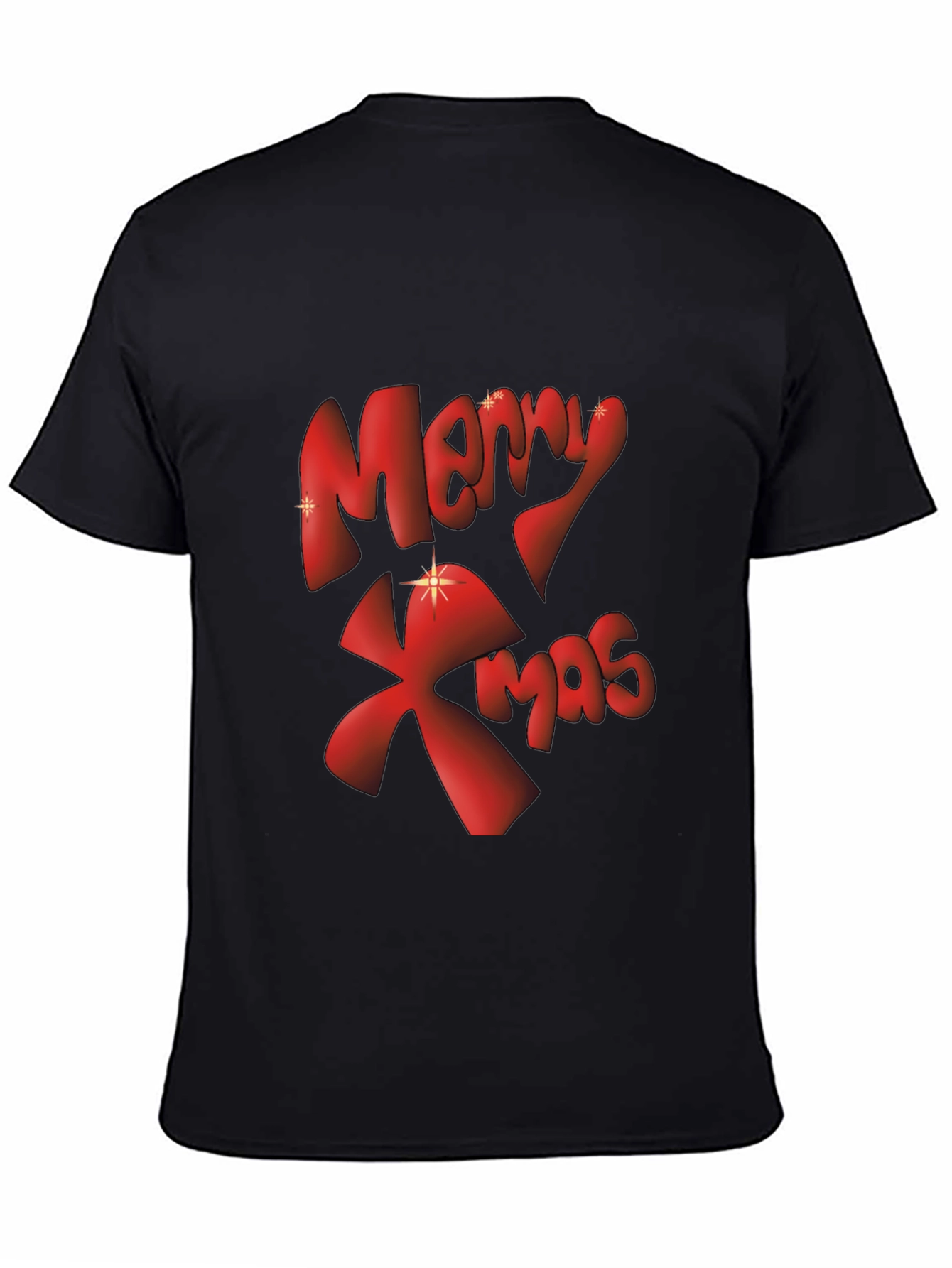 Merry Xmas Graphic Tee - Black Christmas T-Shirt