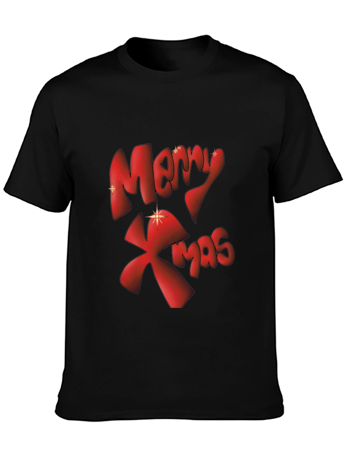 Merry Xmas Graphic Tee - Black Christmas T-Shirt