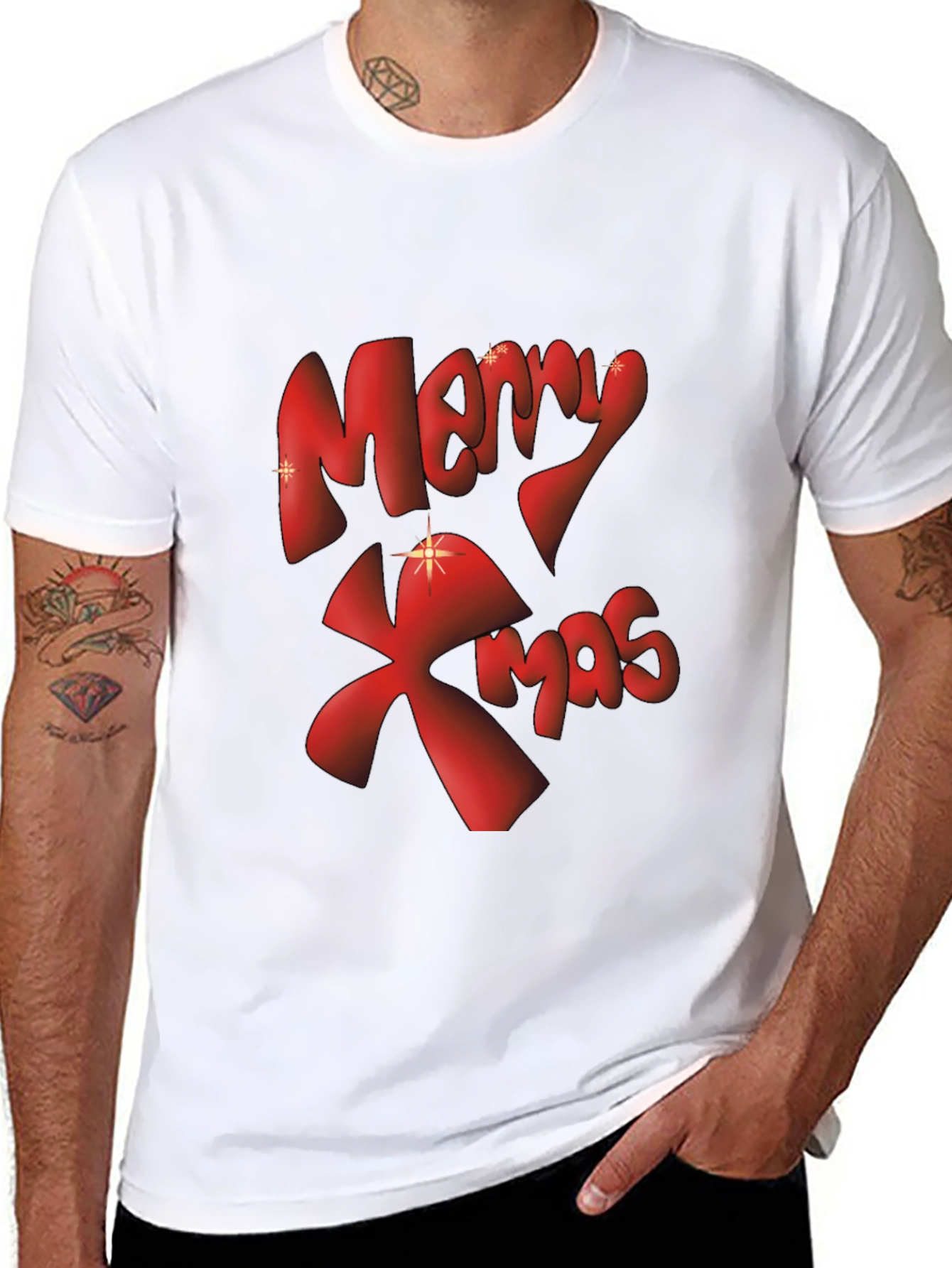 Merry Xmas Graphic Tee - Black Christmas T-Shirt