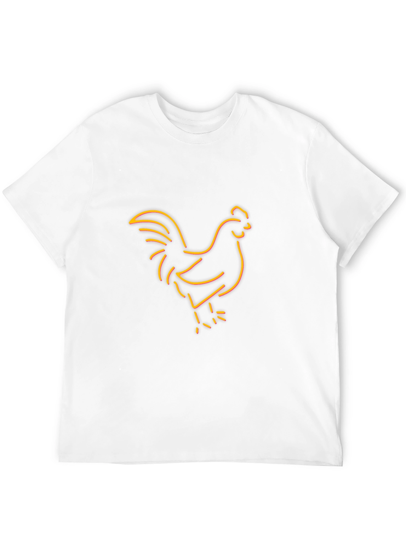 Neon Chicken Graphic Tee - Black Cotton Blend T-Shirt