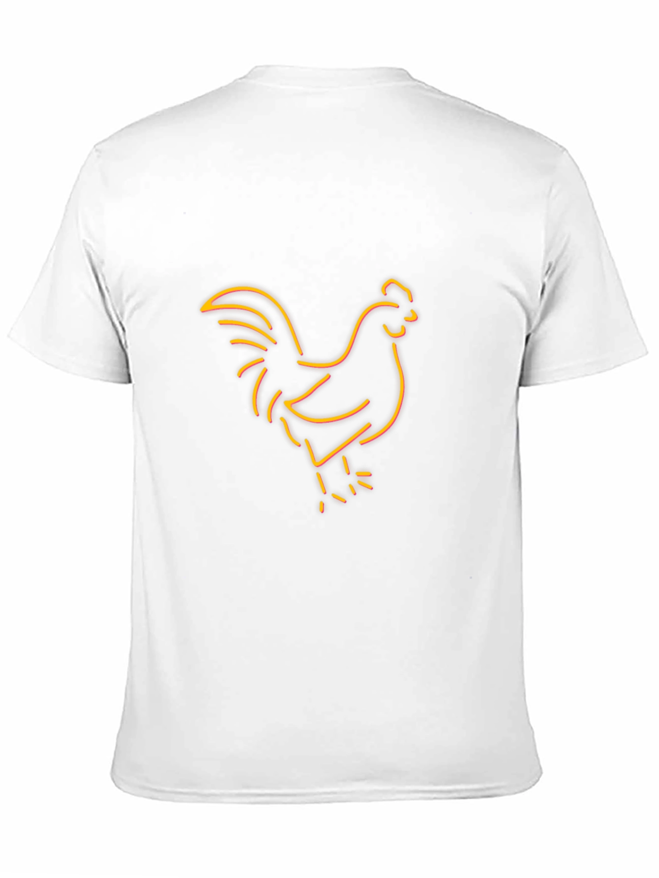 Neon Chicken Graphic Tee - Black Cotton Blend T-Shirt