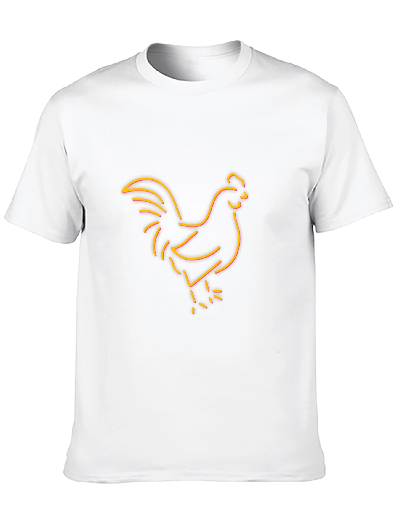 Neon Chicken Graphic Tee - Black Cotton Blend T-Shirt