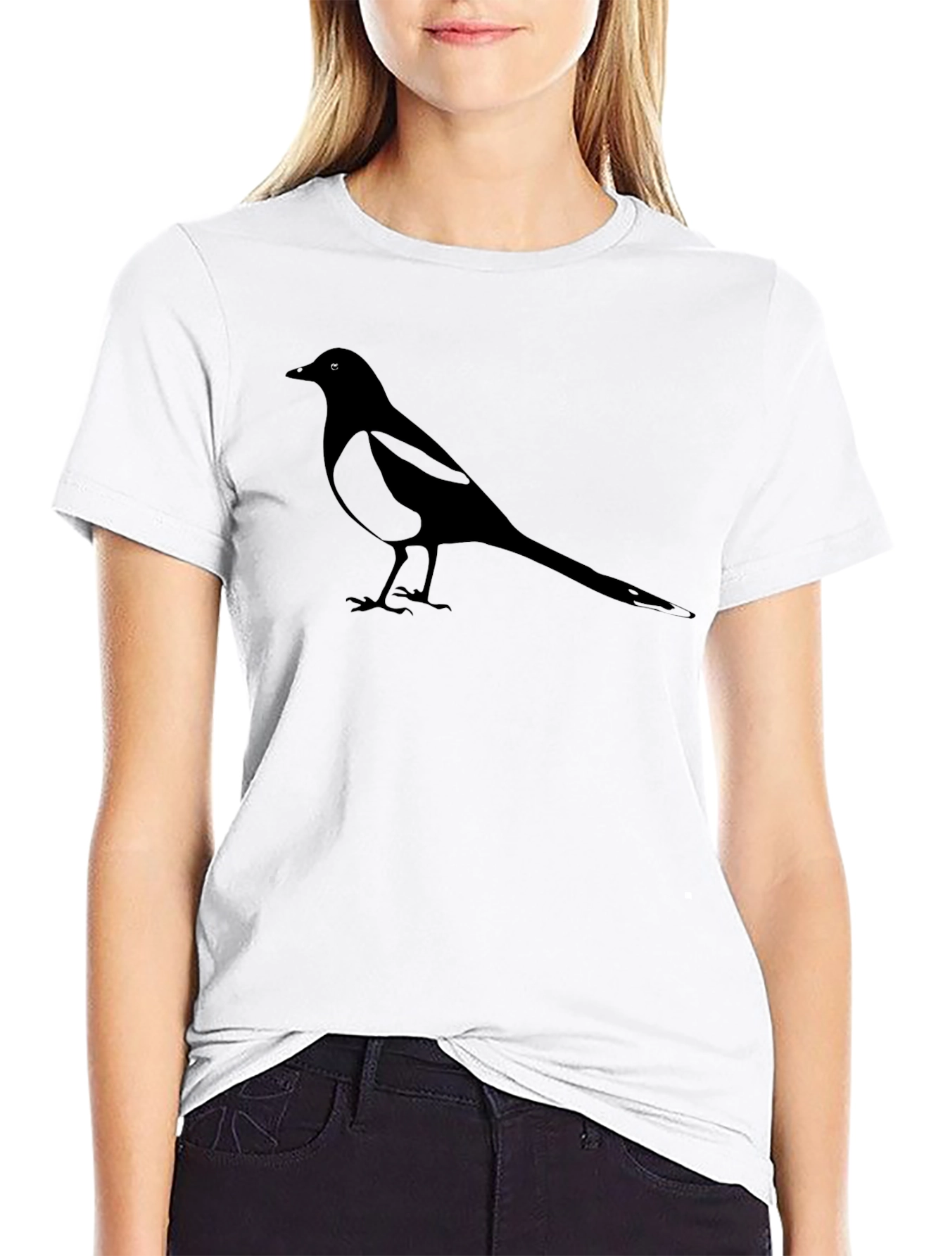 Magpie Graphic Tee - Classic Black Bird Shirt