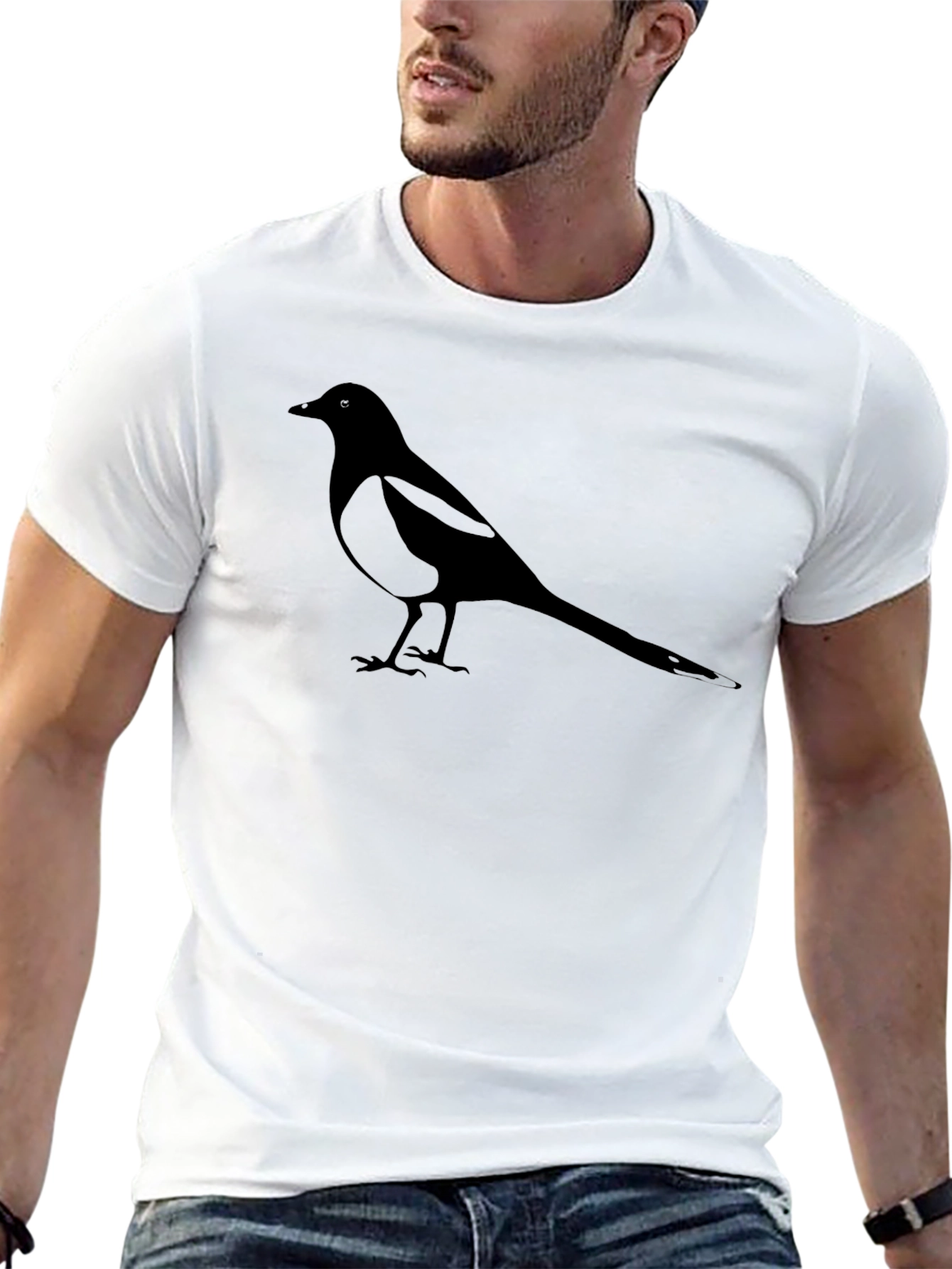 Magpie Graphic Tee - Classic Black Bird Shirt