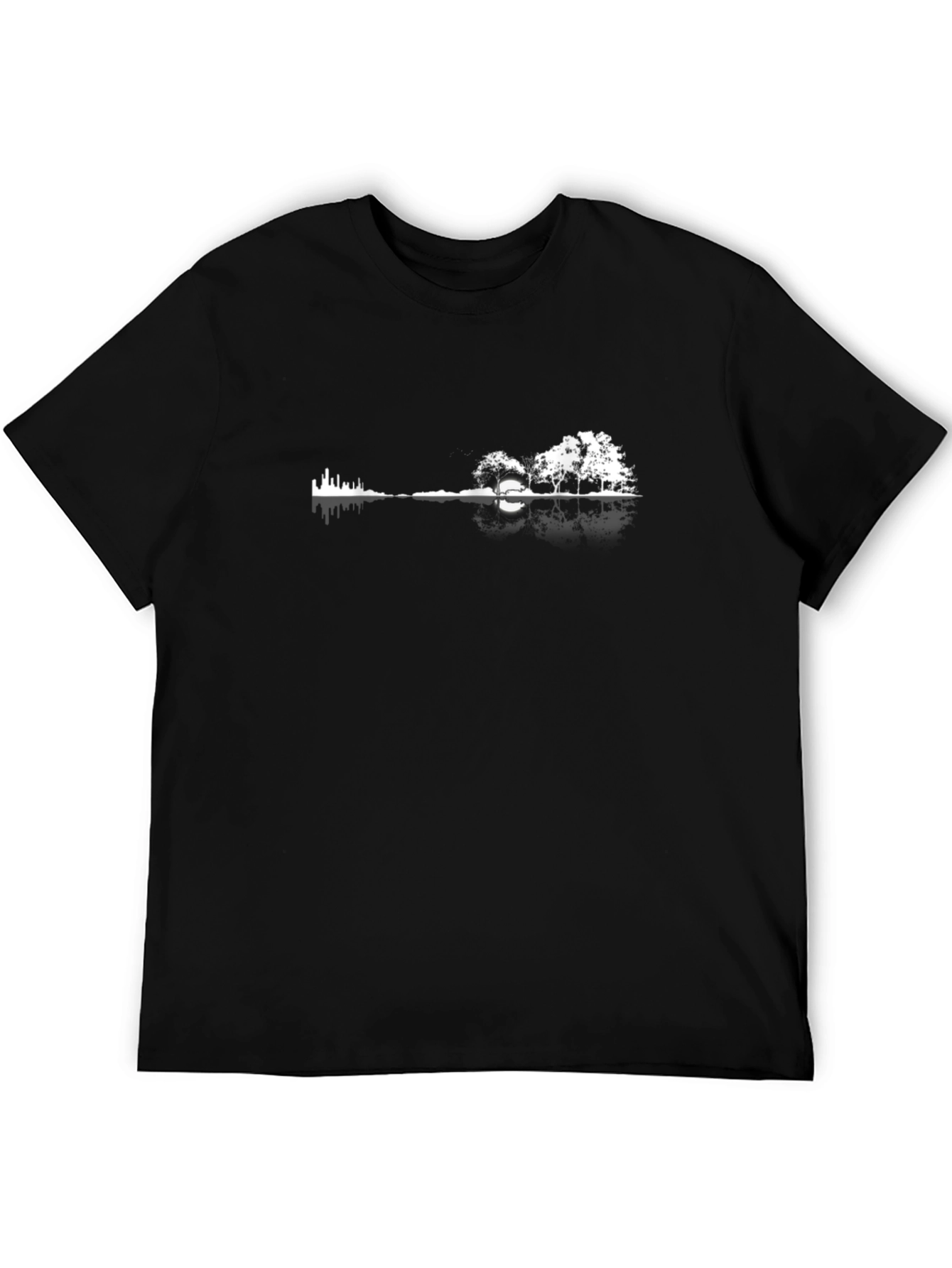 Nature Guitar Tee - Black Graphic T-Shirt