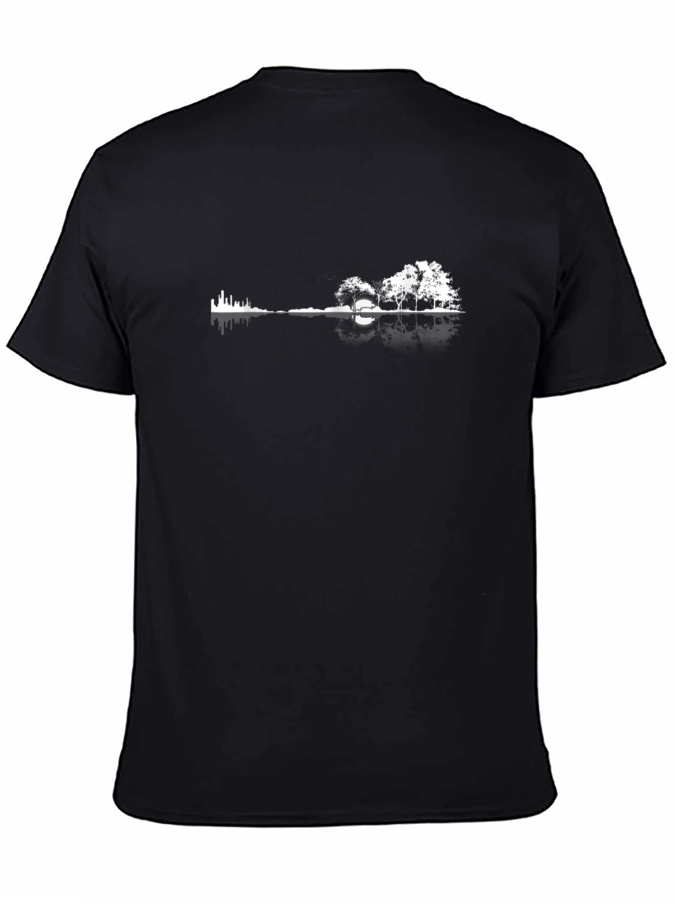 Nature Guitar Tee - Black Graphic T-Shirt