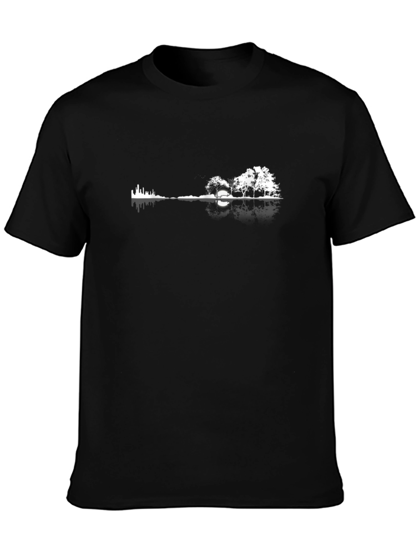 Nature Guitar Tee - Black Graphic T-Shirt