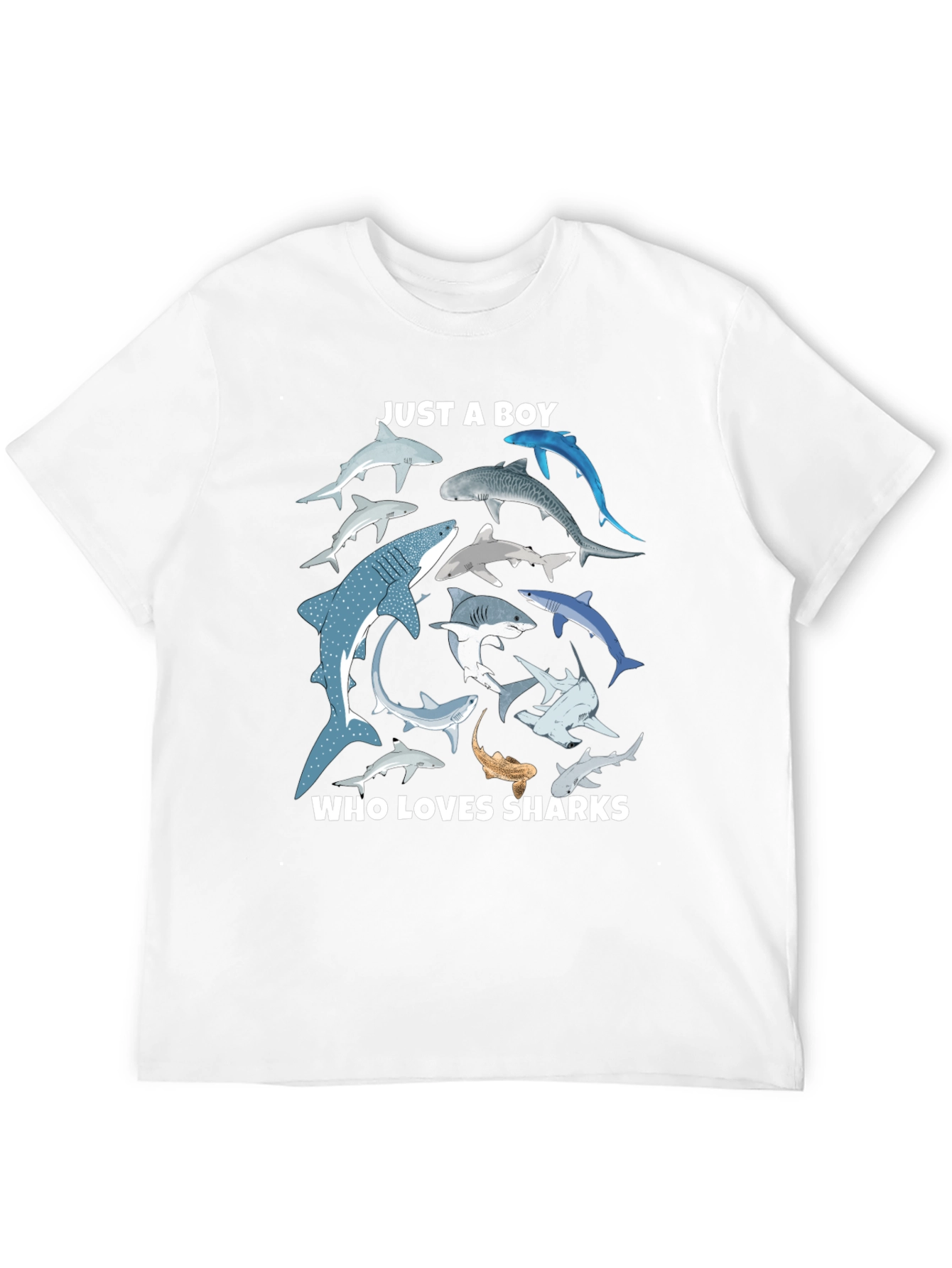 Shark Lover Boys Graphic T-Shirt - Black