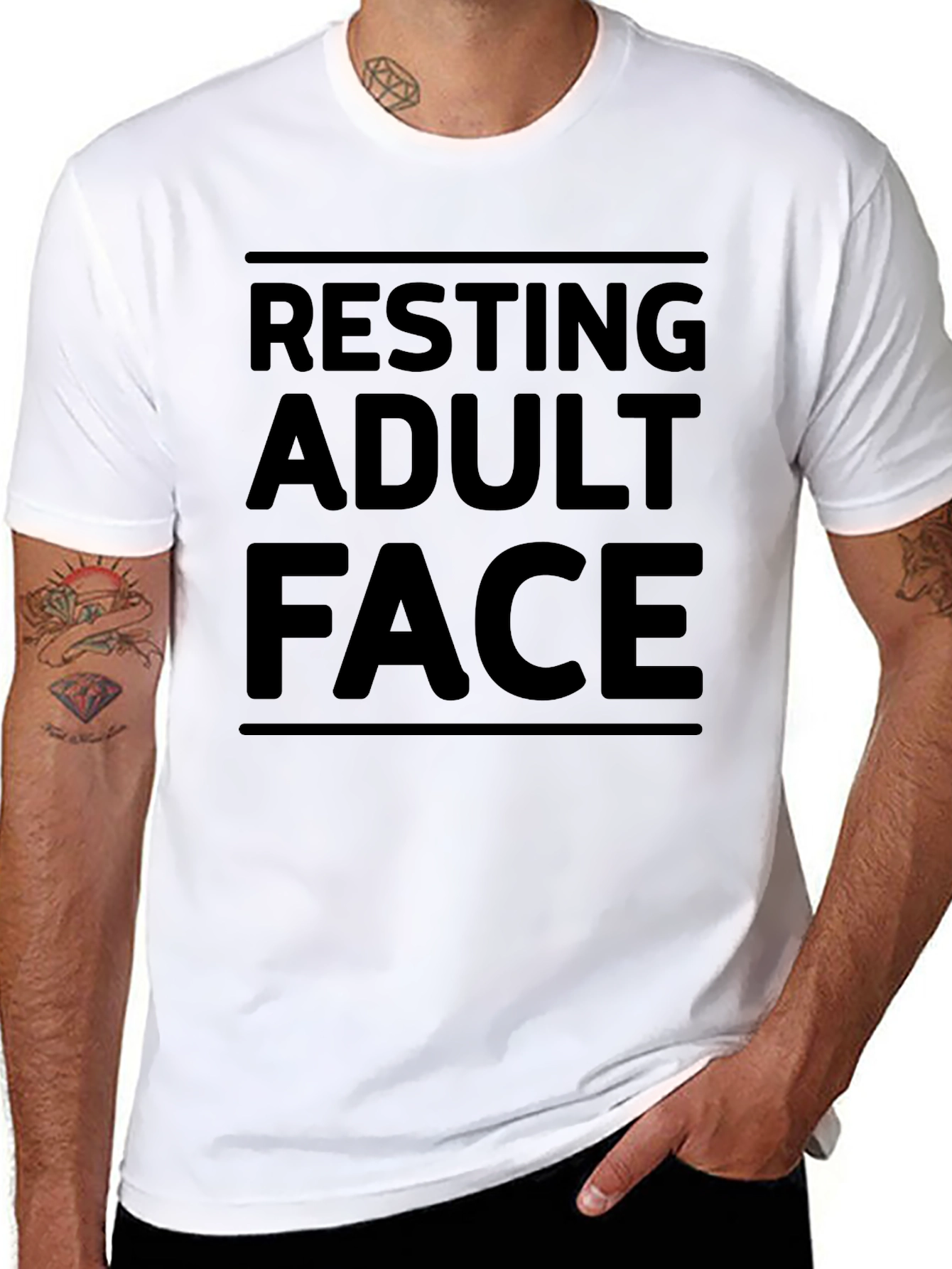 Resting Adult Face Graphic T-Shirt