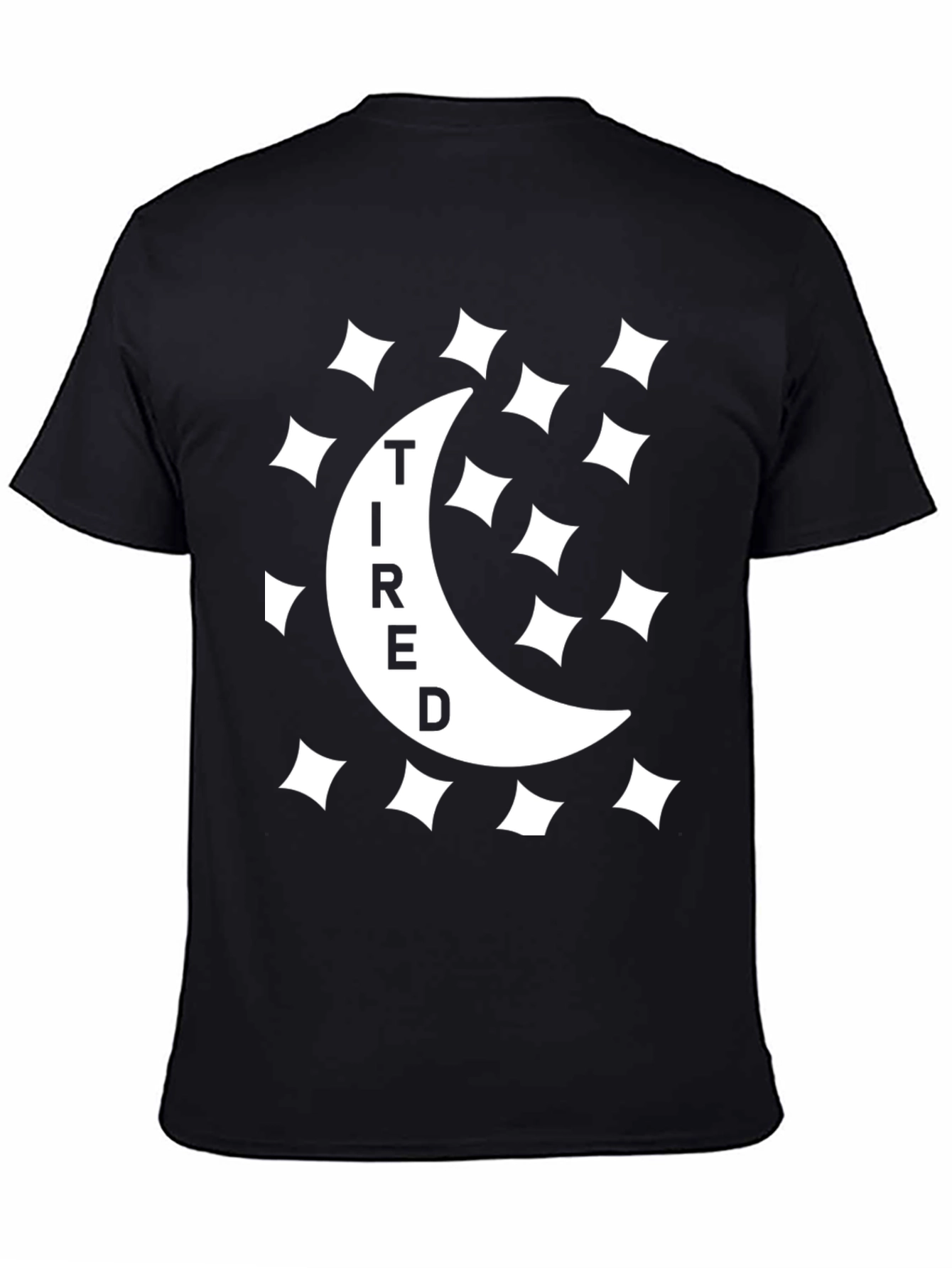 Tired Moon Graphic Tee - Unisex Black T-Shirt