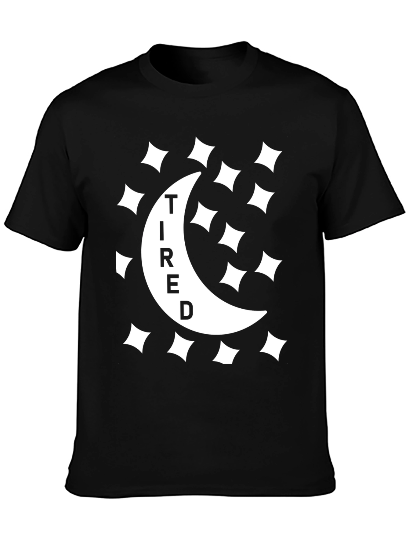 Tired Moon Graphic Tee - Unisex Black T-Shirt
