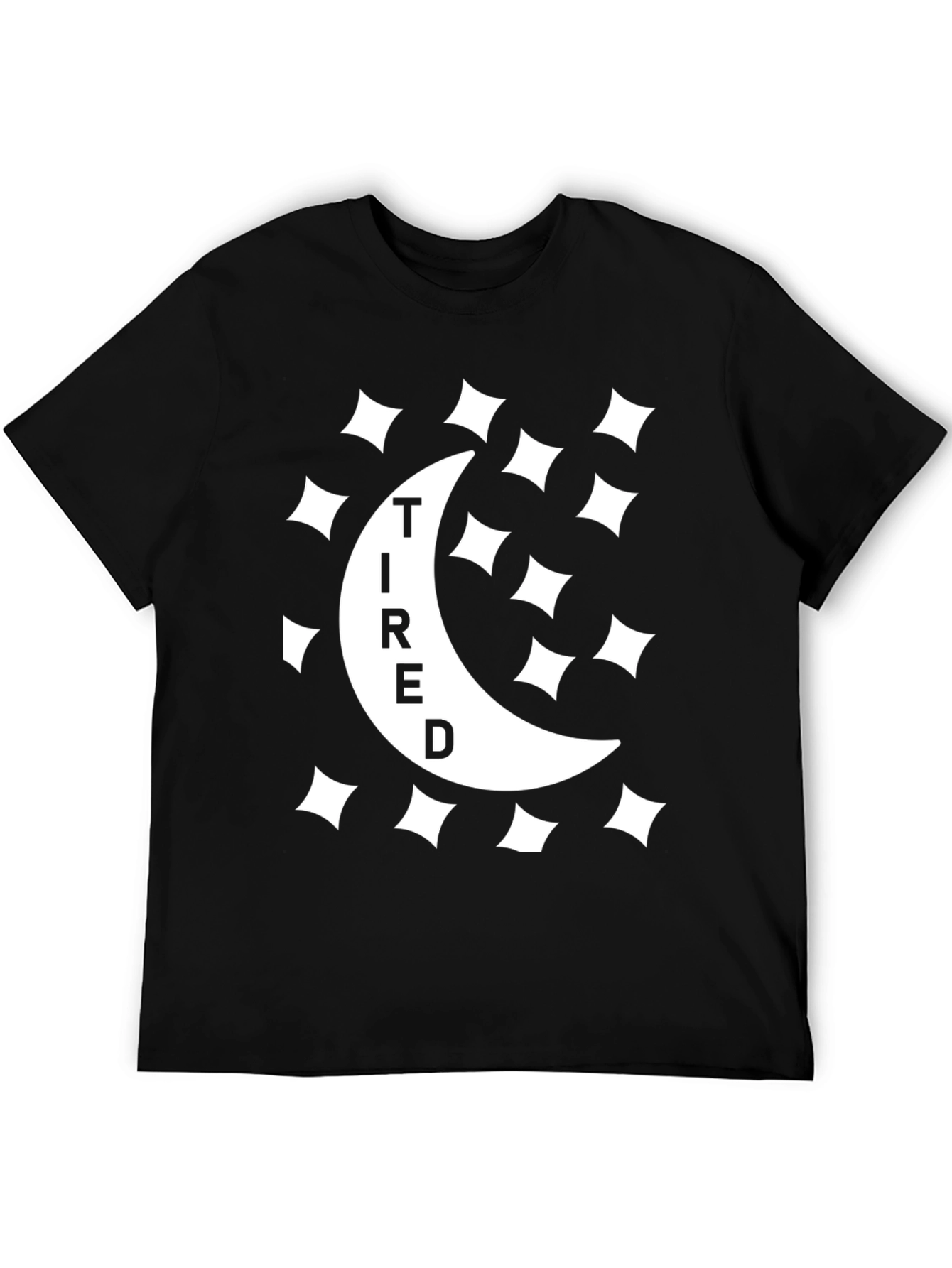 Tired Moon Graphic Tee - Unisex Black T-Shirt