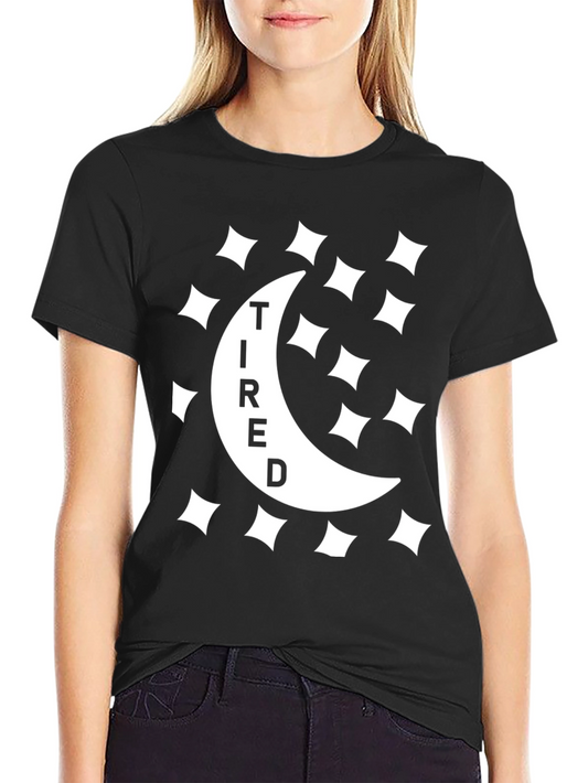Tired Moon Graphic Tee - Unisex Black T-Shirt
