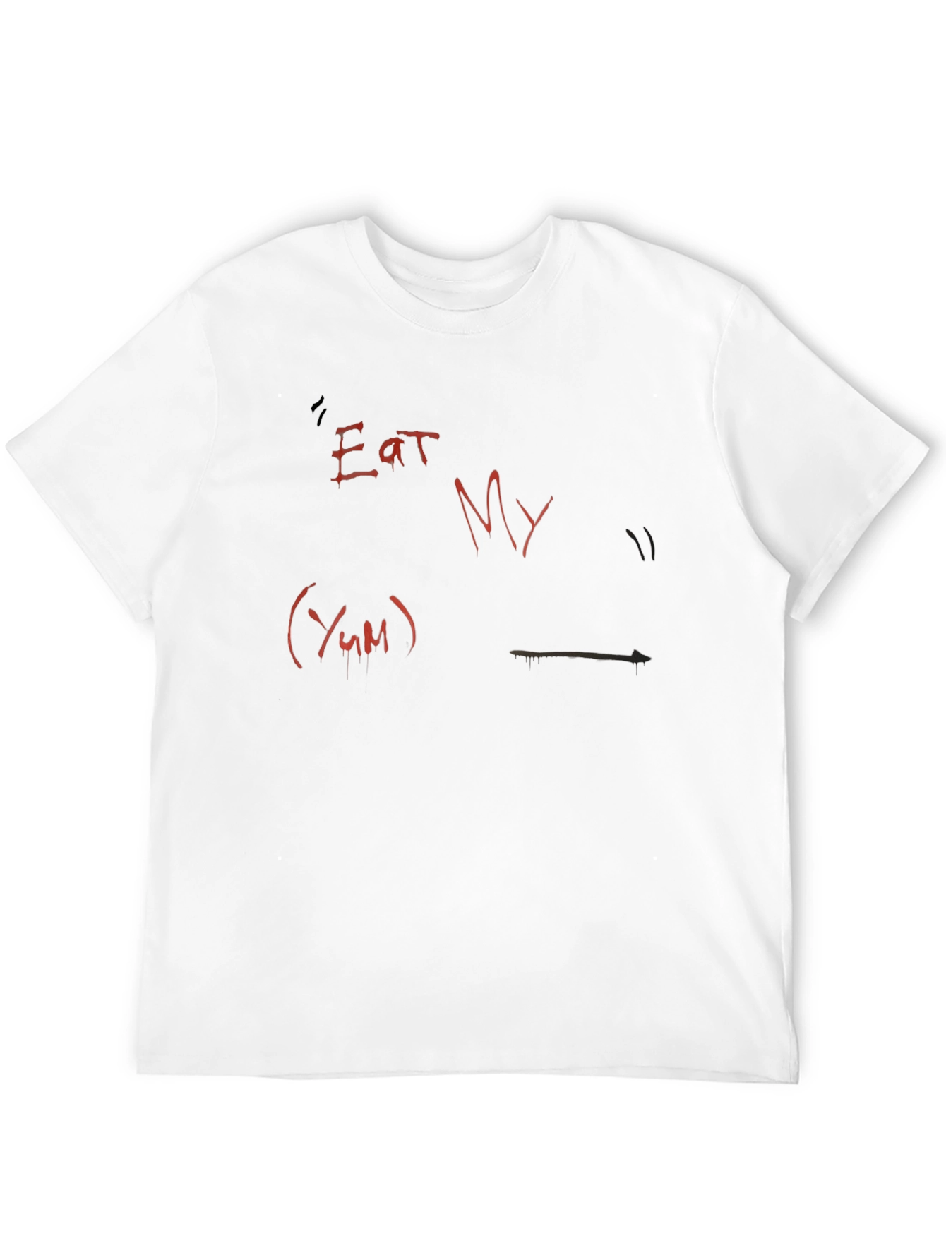 Eat My (Yum) Graphic Print Black T-Shirt