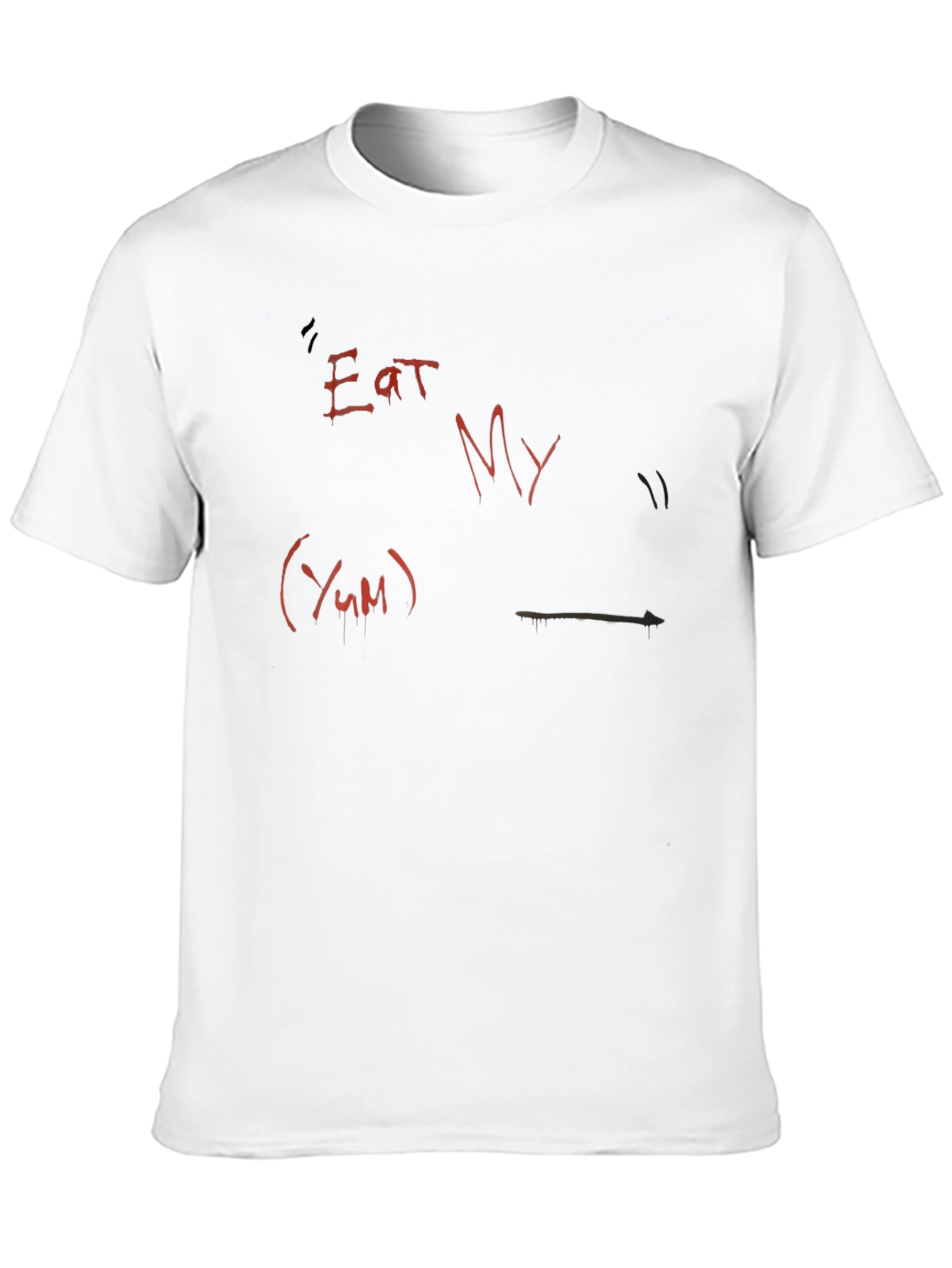 Eat My (Yum) Graphic Print Black T-Shirt