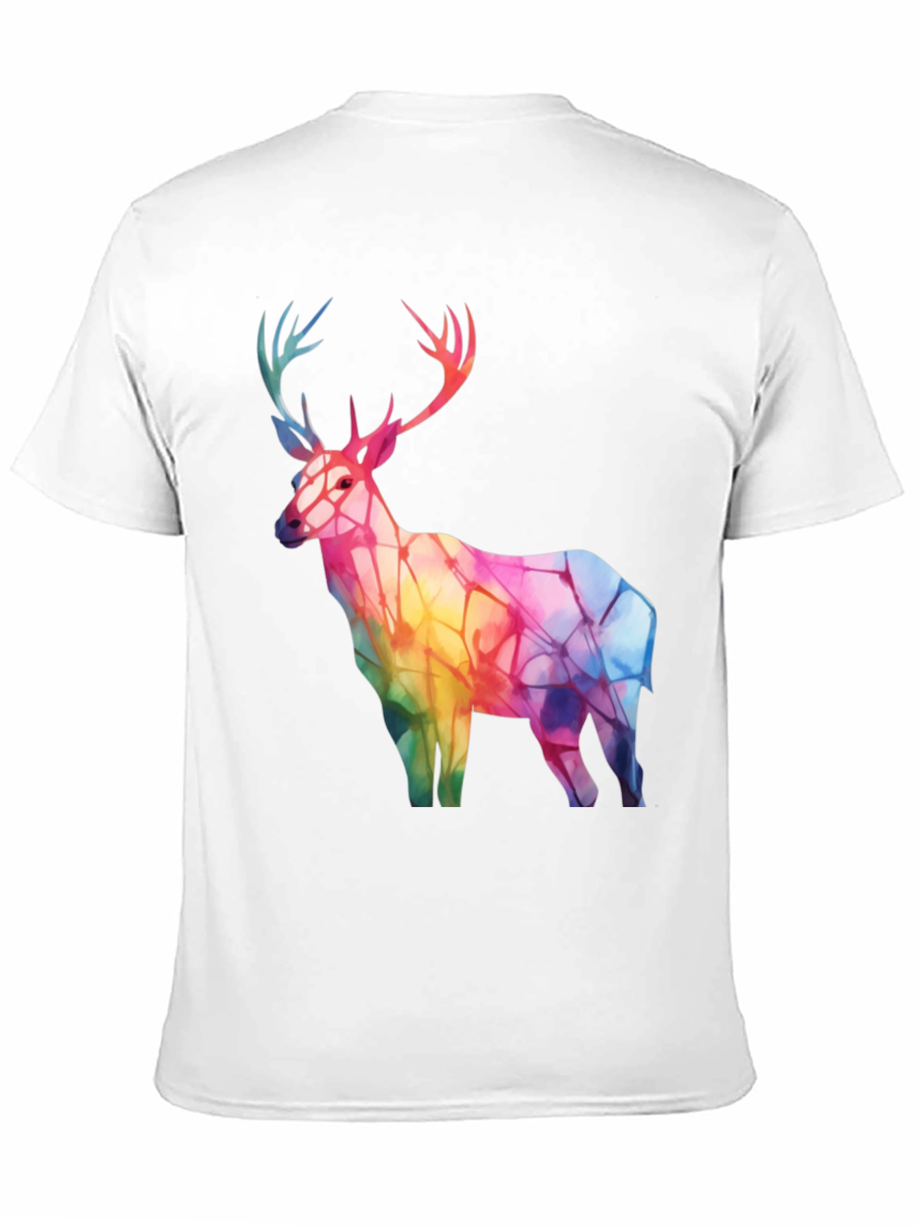 Rainbow Deer Graphic Tee - Stylish Mens Black T-Shirt