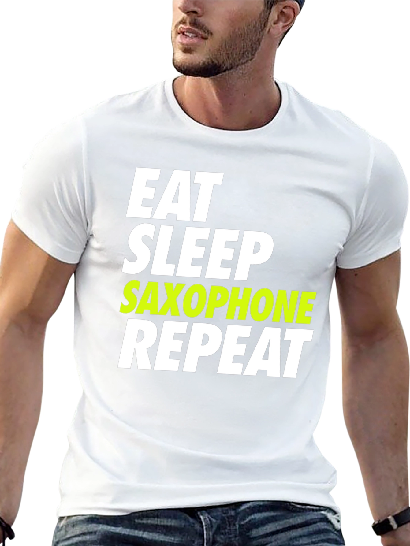 Eat Sleep Saxophone Repeat T-Shirt - Musician Humor