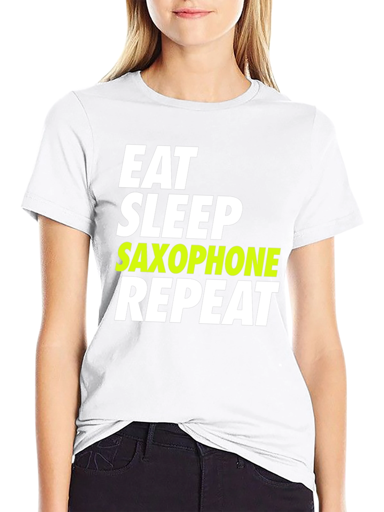 Eat Sleep Saxophone Repeat T-Shirt - Musician Humor