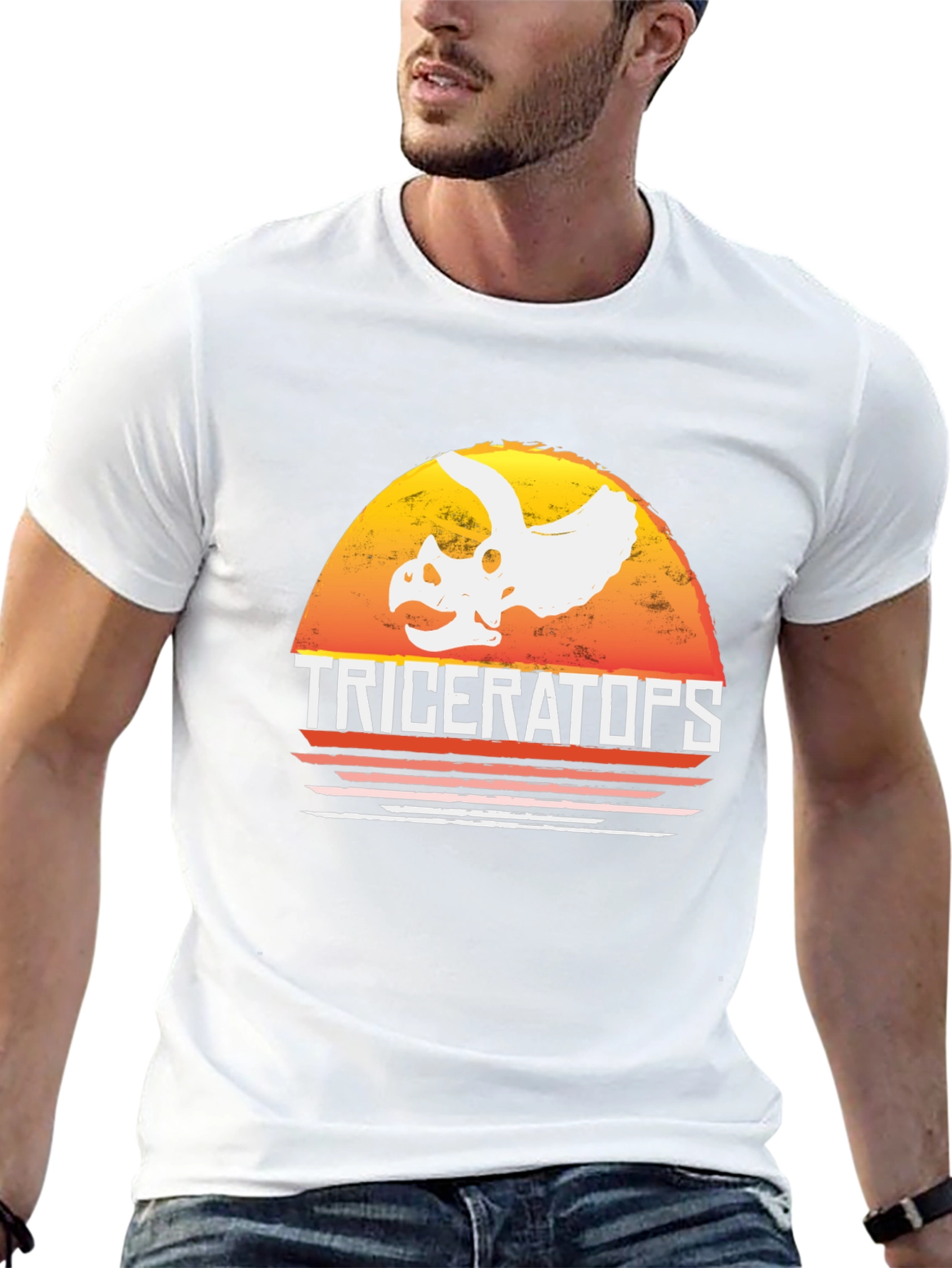Triceratops T-Shirt - Retro Dinosaur Graphic Tee