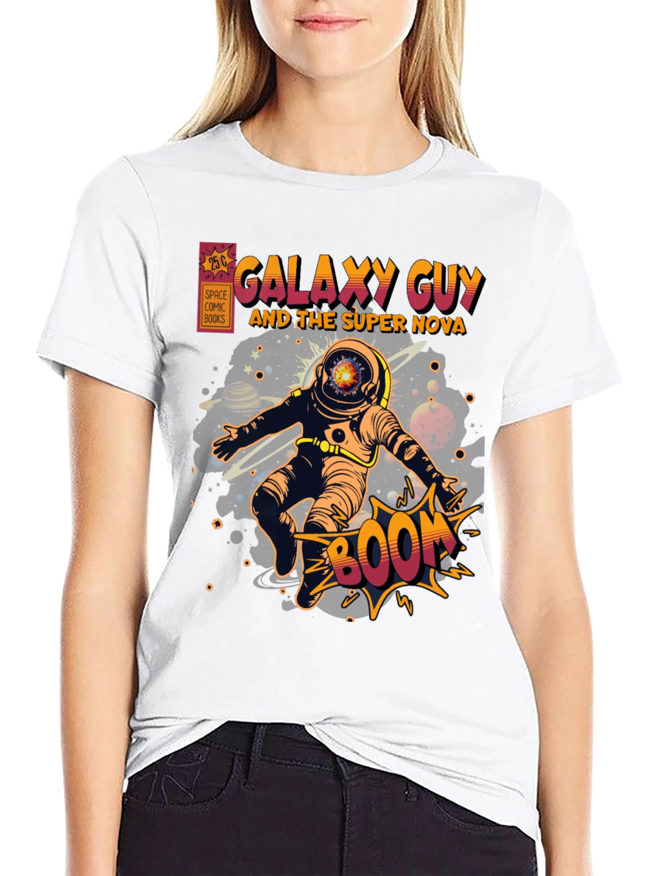 Galaxy Guy Comic Book Style Graphic T-Shirt